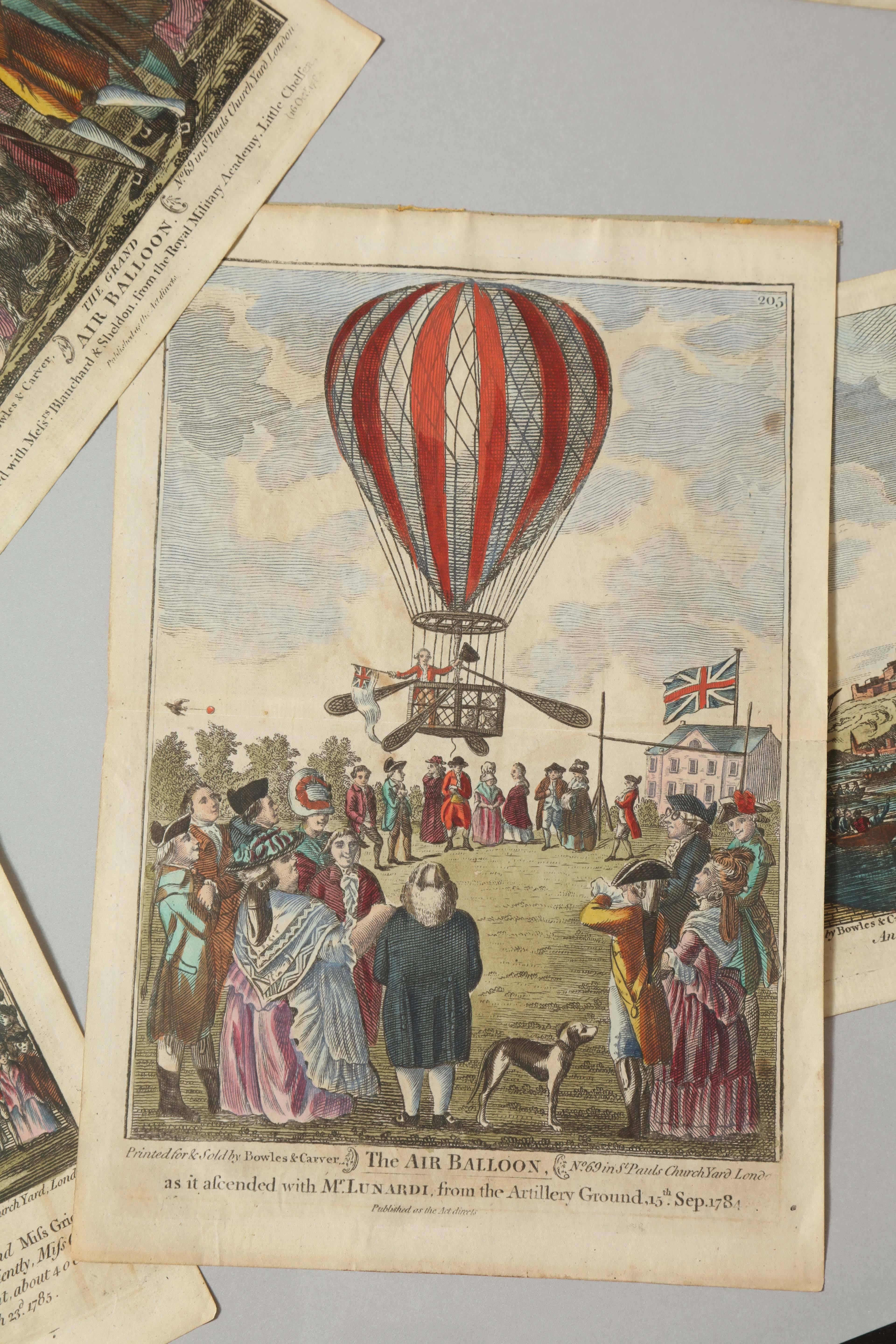 Early 19th Century Balloon Engravings In Excellent Condition For Sale In New York, NY