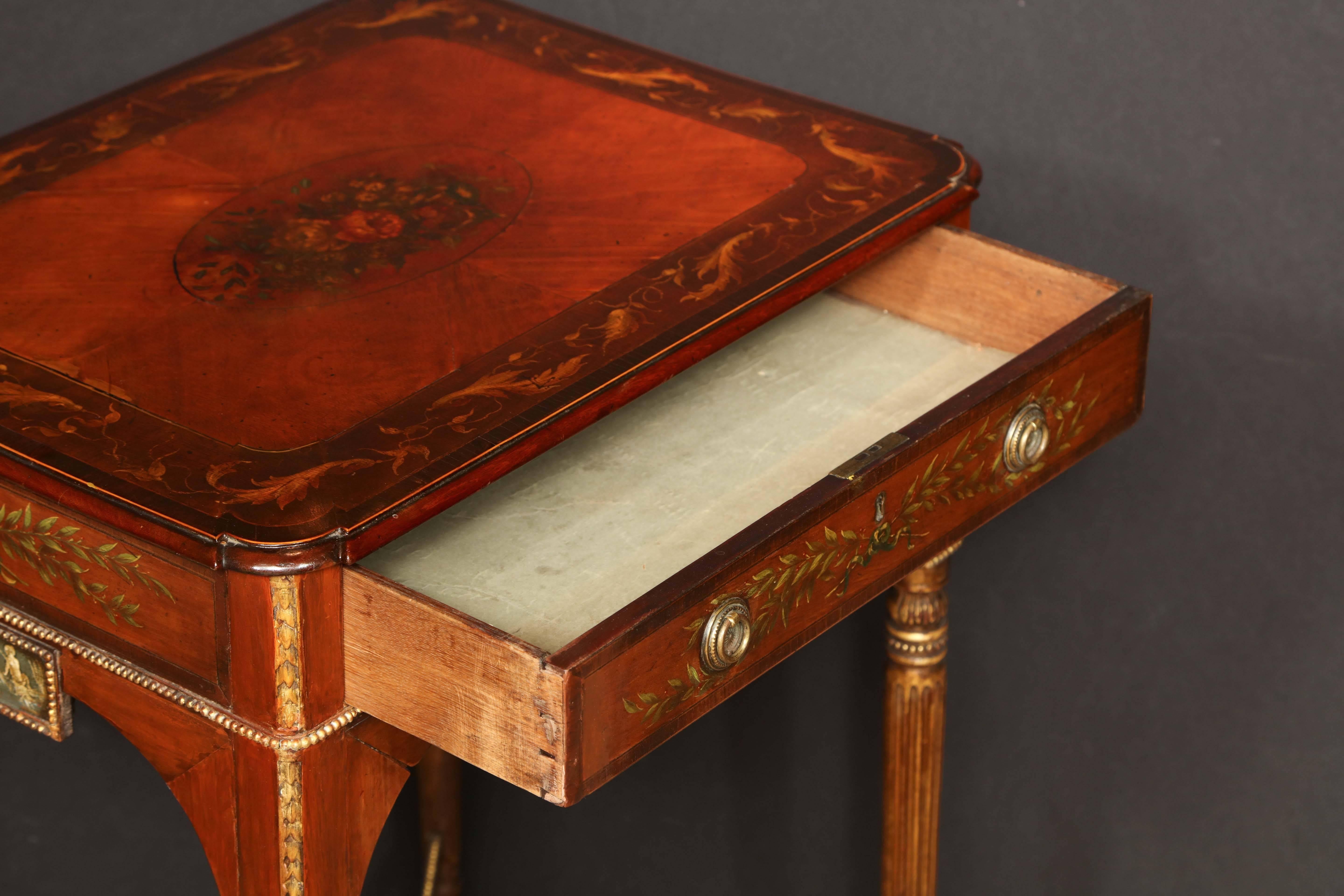 Rare George III Satinwood Side Table In Good Condition In Westwood, NJ