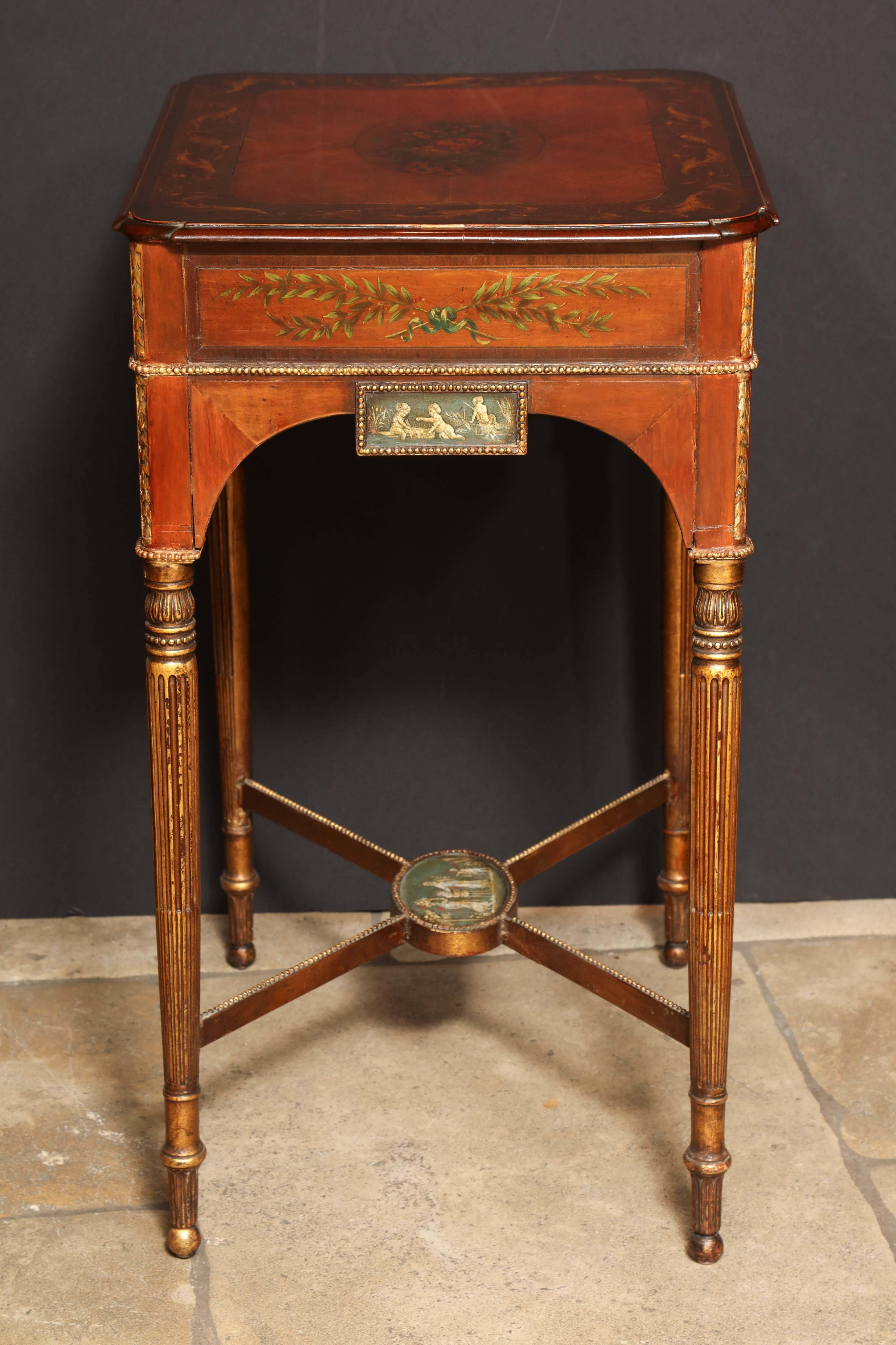 19th Century Rare George III Satinwood Side Table