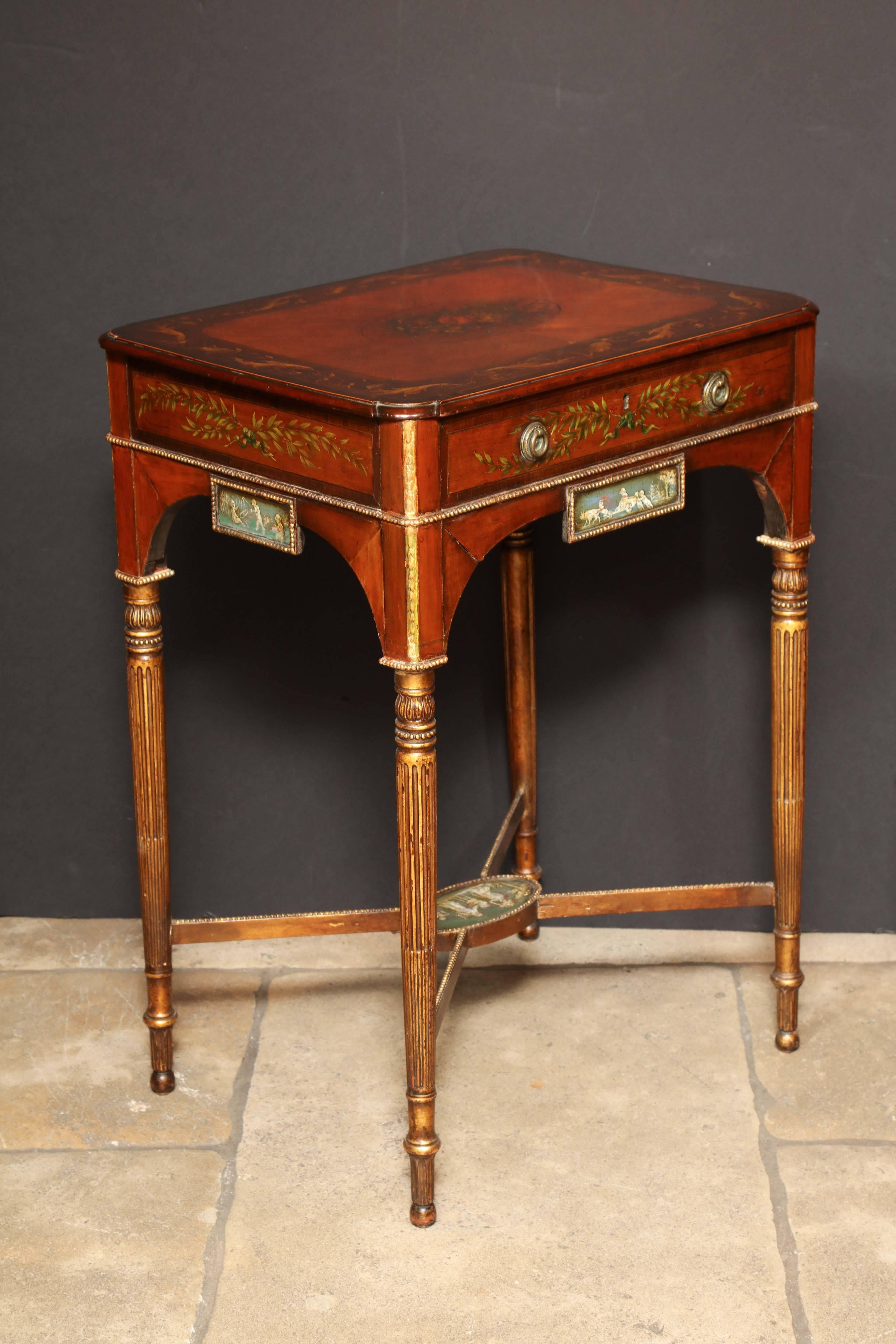 Rare George III Satinwood Side Table 4