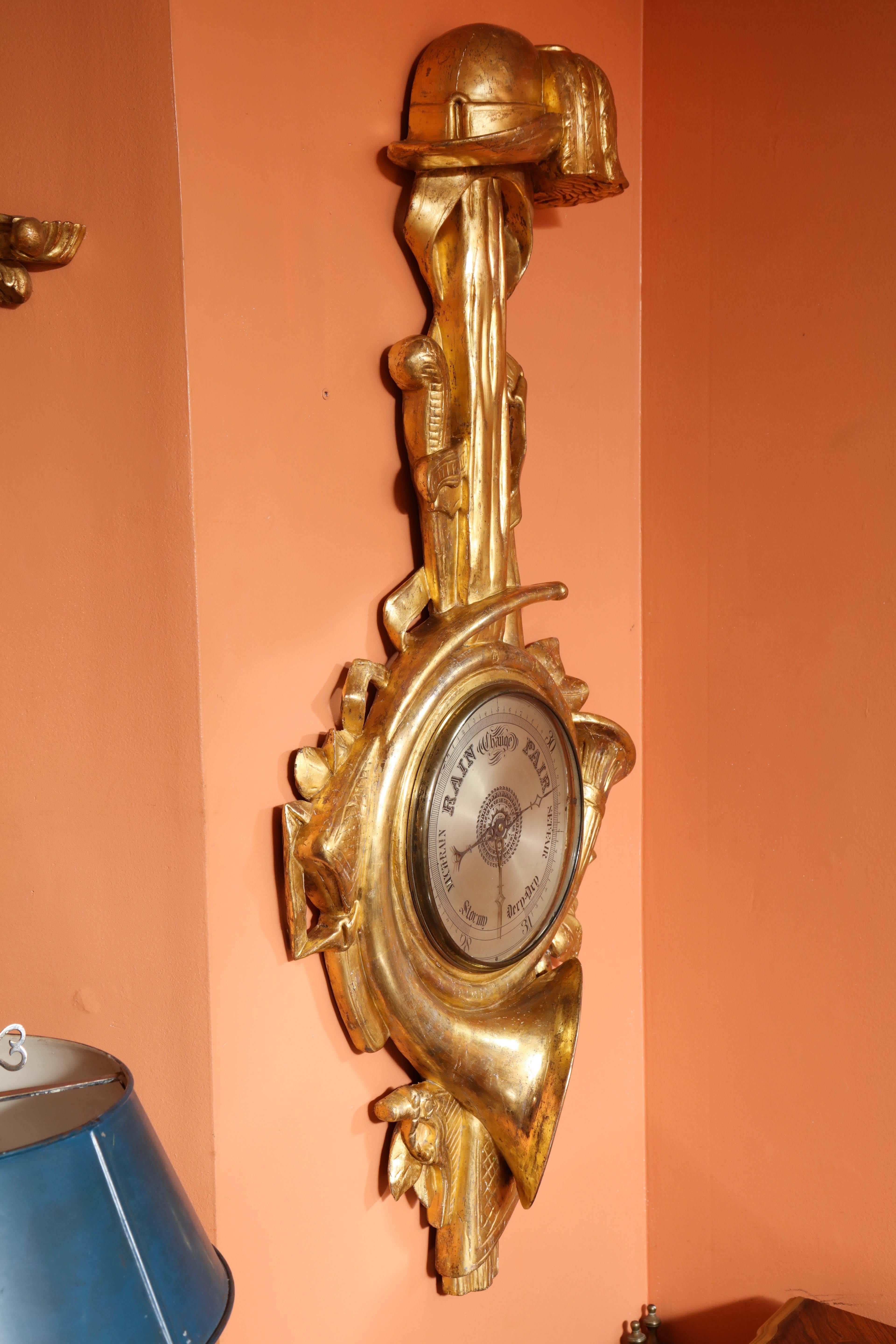 Fine French Carved Giltwood Barometer 3
