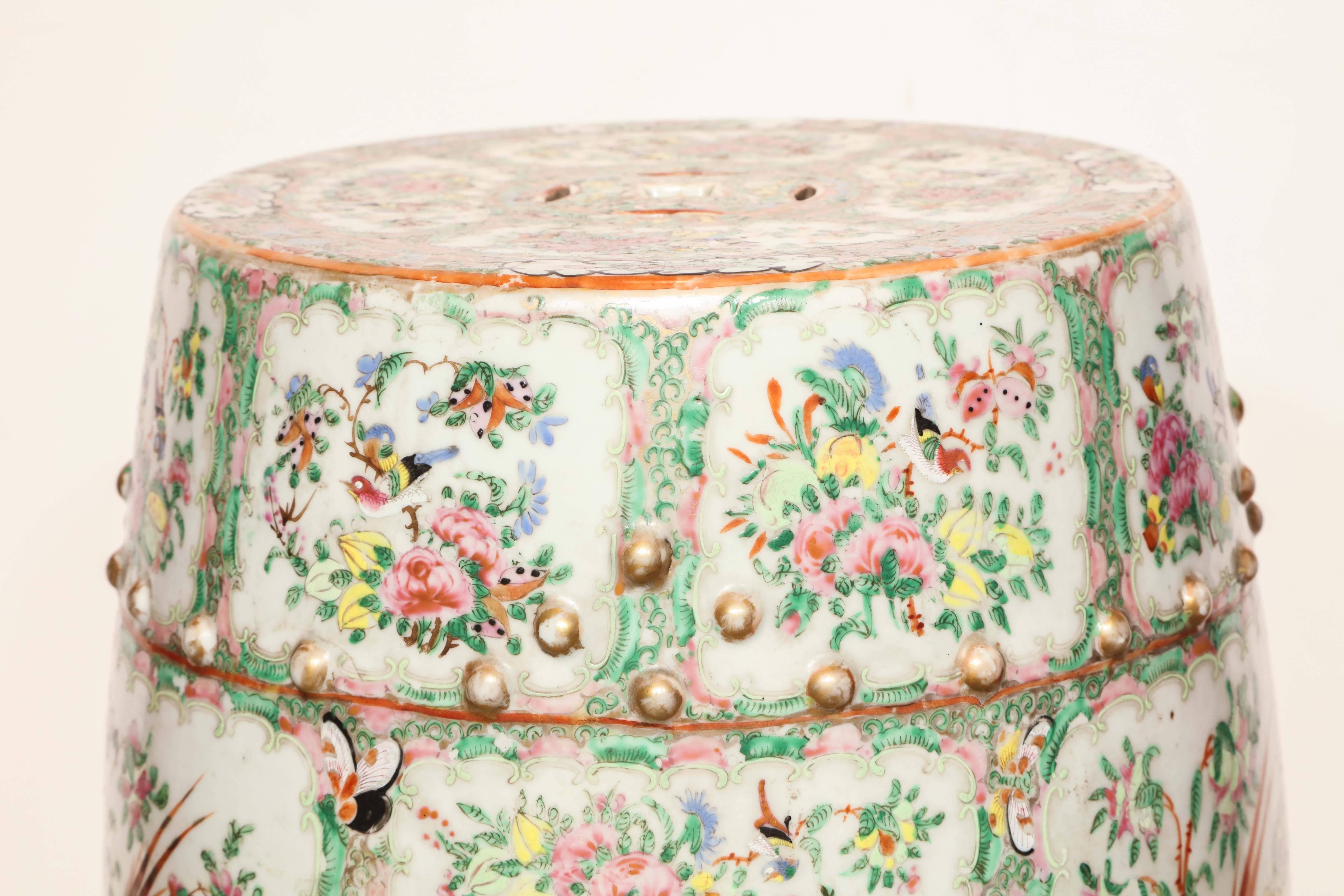 rose medallion garden stool