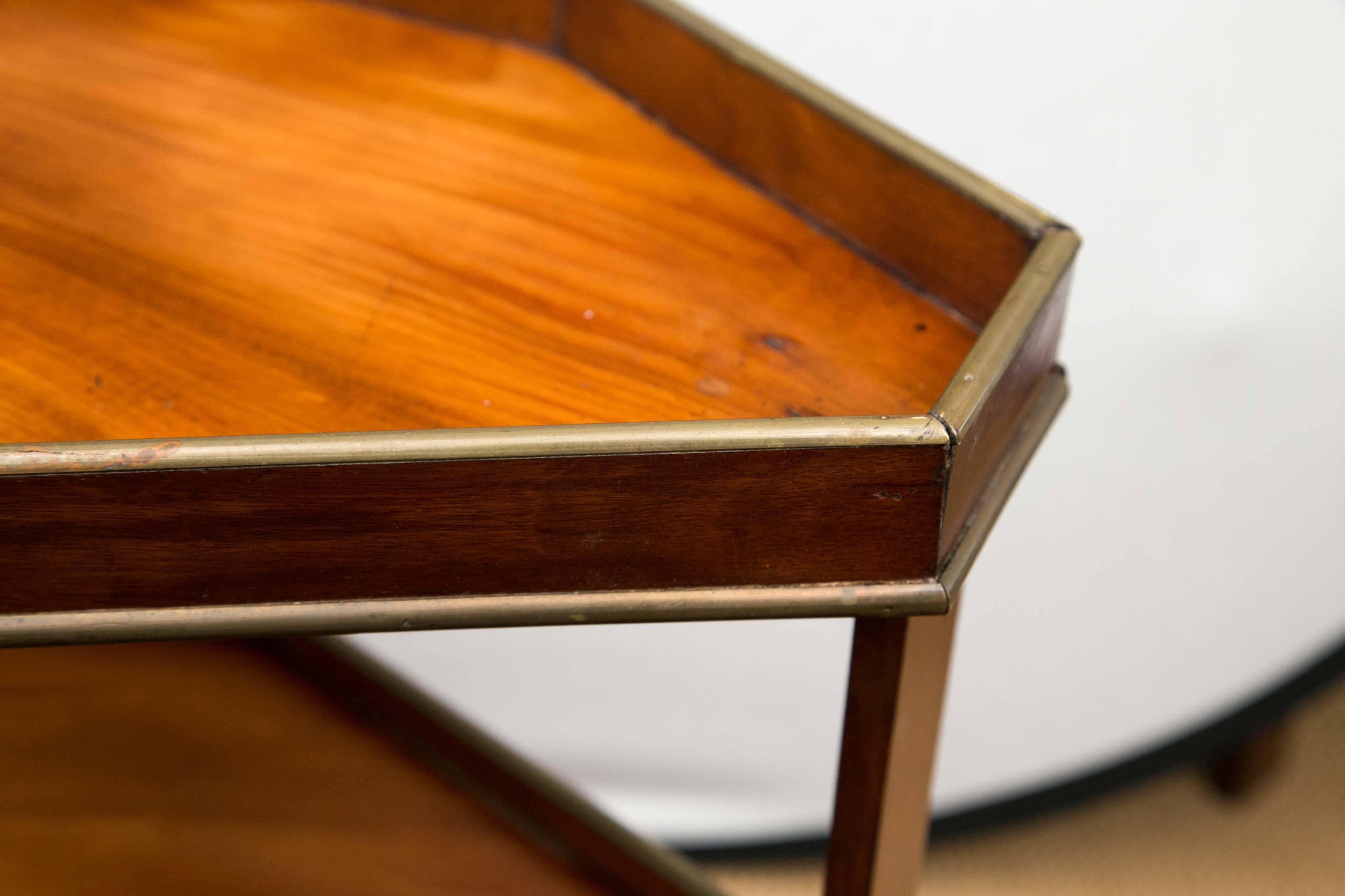 Late 18th Century Late Georgian Period Mahogany and Brass Trimmed Etagere Table