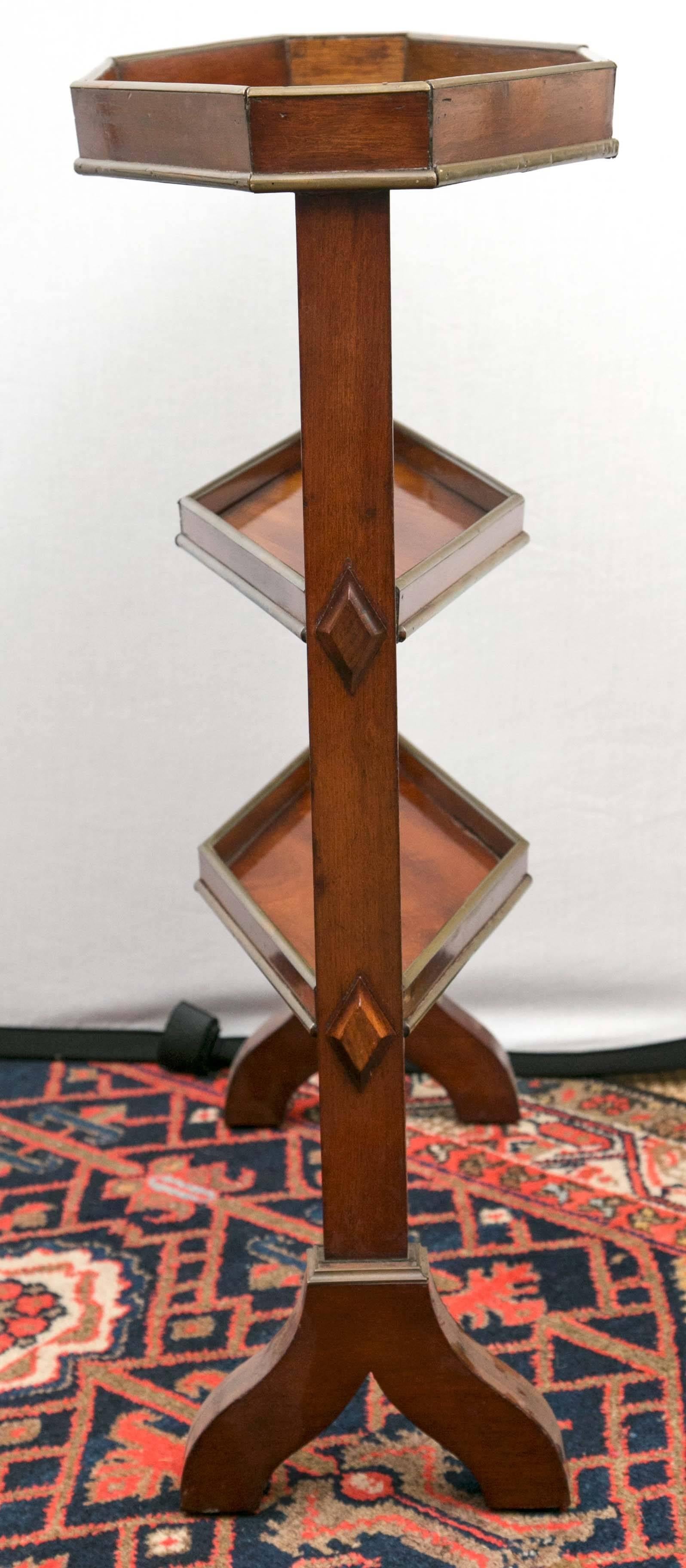 Late Georgian Period Mahogany and Brass Trimmed Etagere Table 1