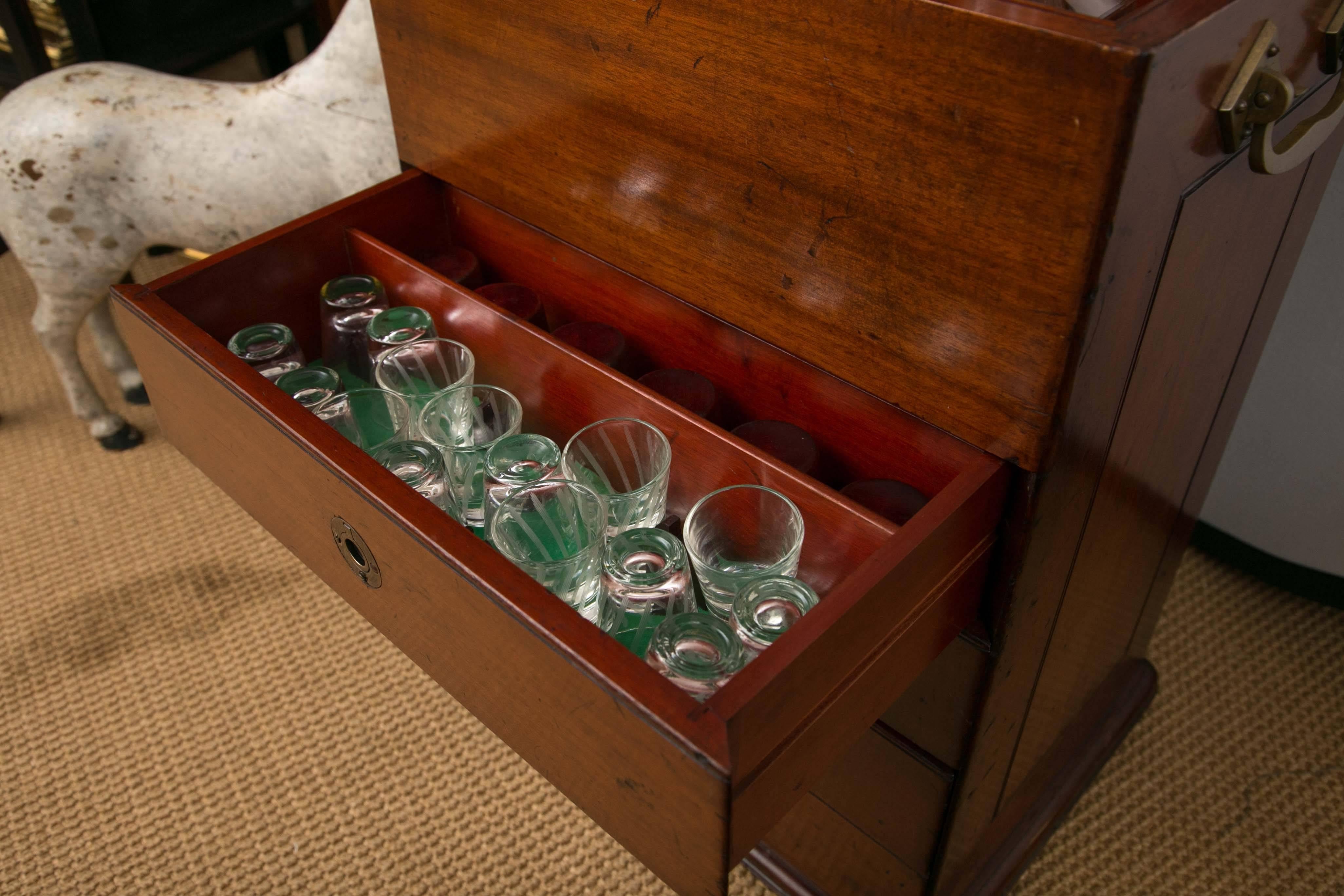 Victorian Period Mahogany Dry Bar with Humidor and Gaming Compartments In Good Condition In Mt Kisco, NY