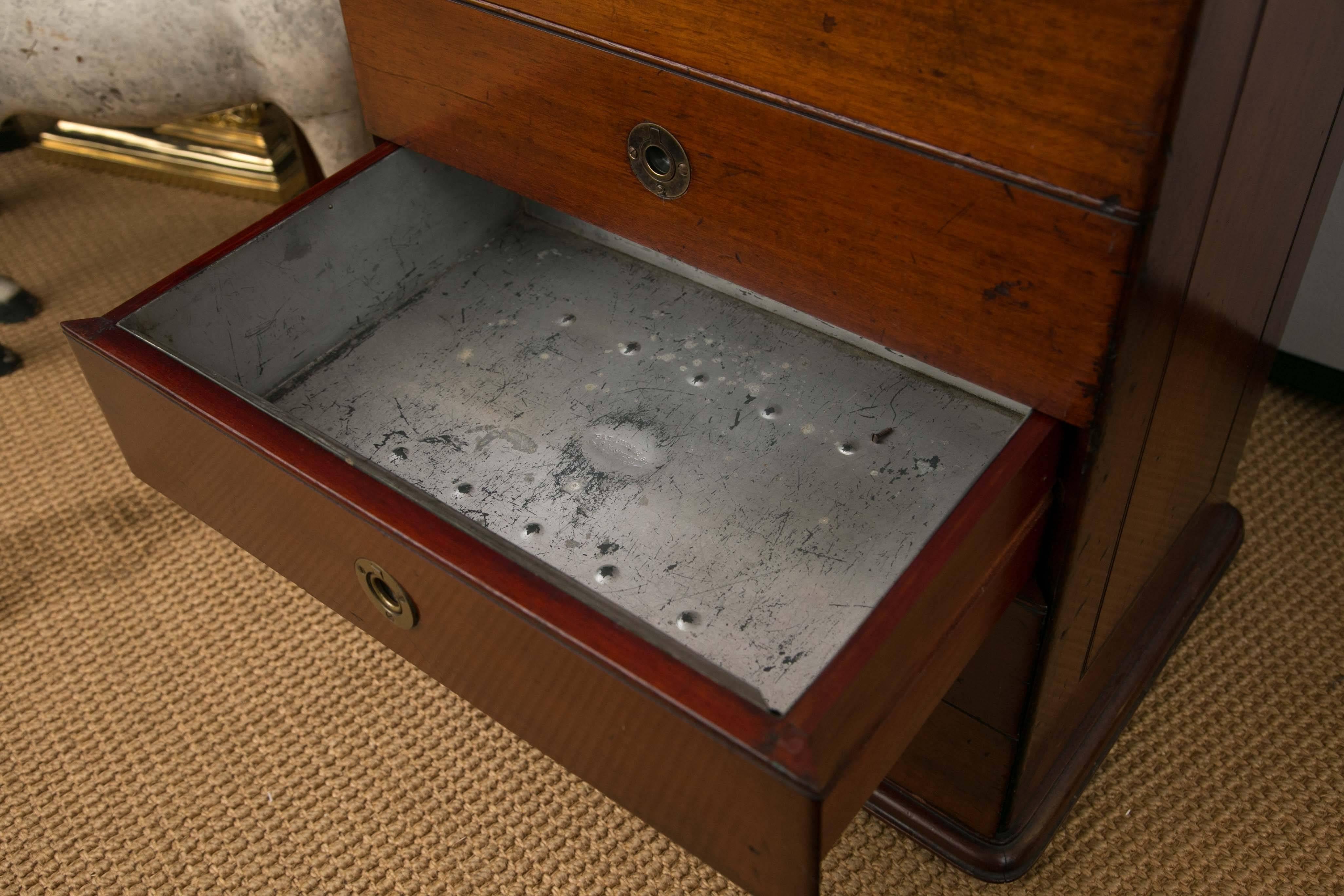 Late 19th Century Victorian Period Mahogany Dry Bar with Humidor and Gaming Compartments