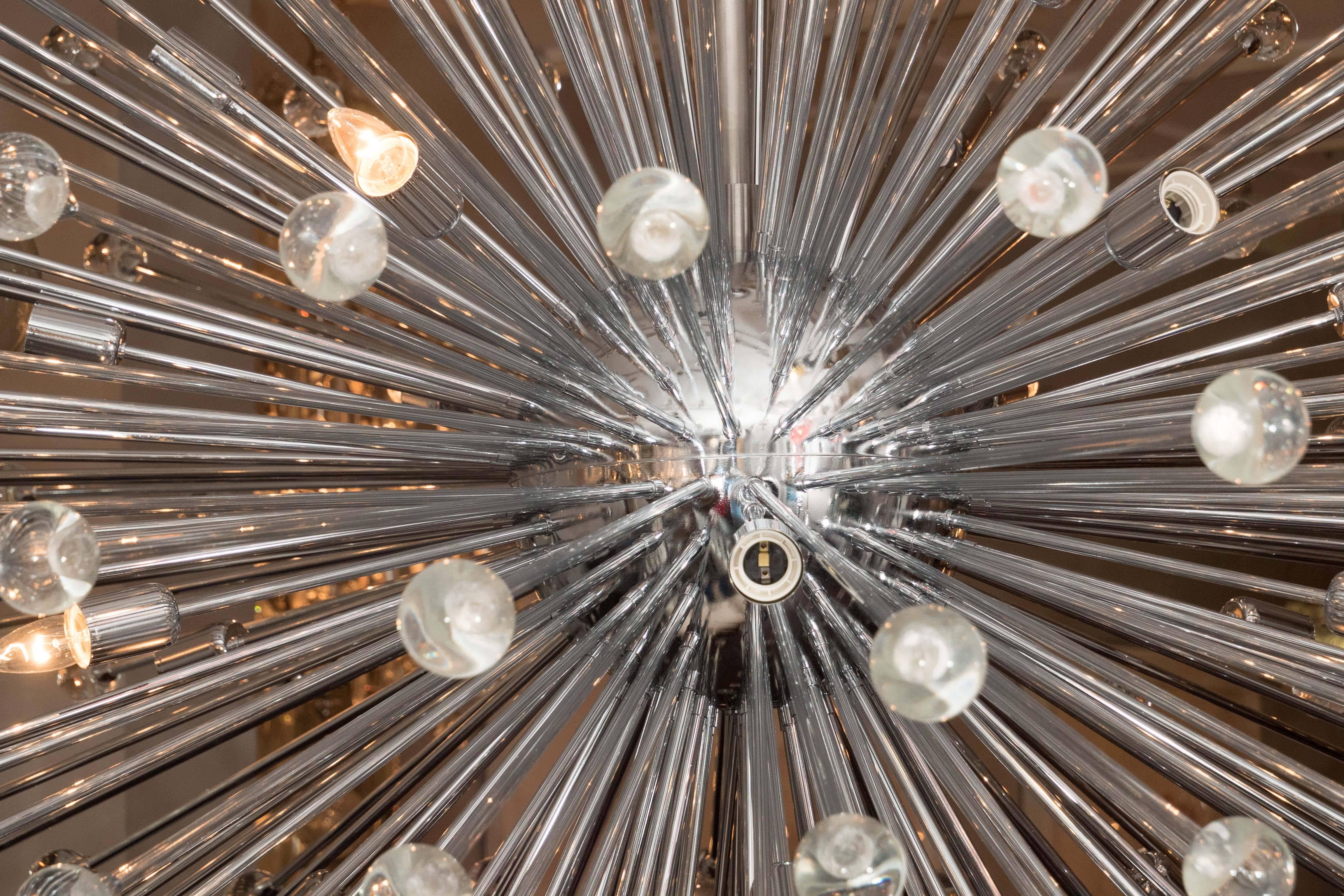 Italian Enormous Murano Glass Ball Sputnik Chandelier For Sale