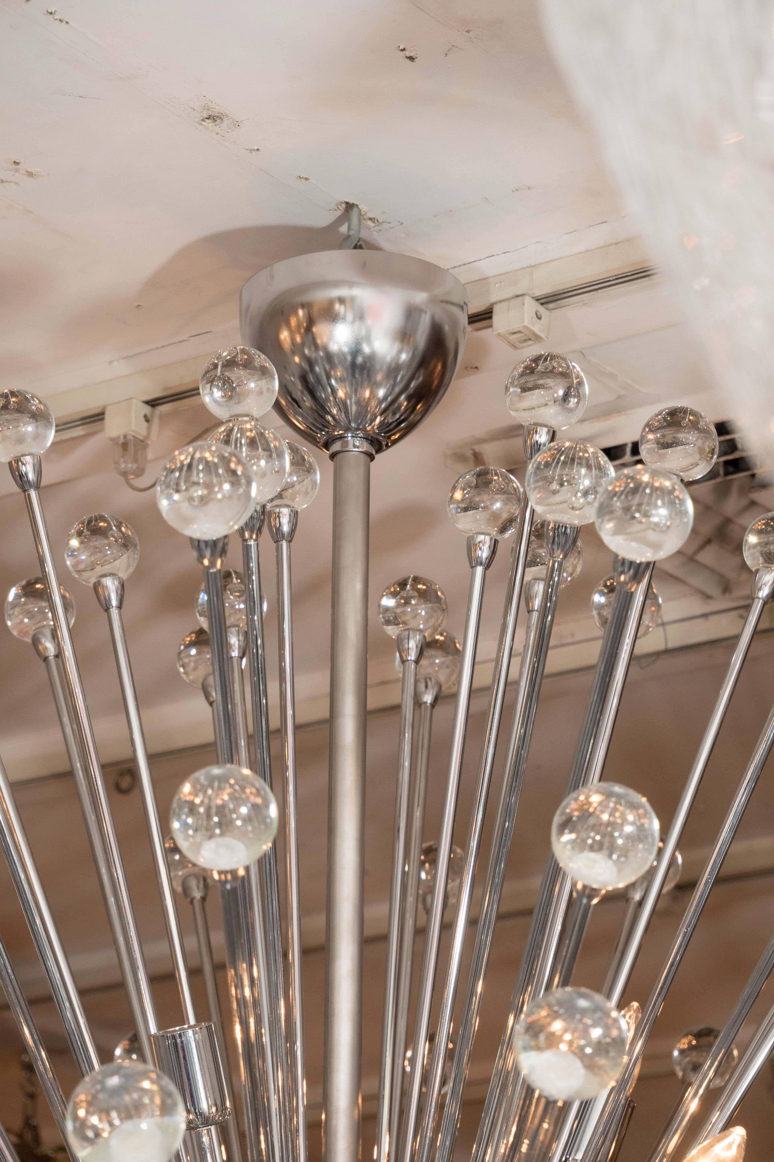 Contemporary Enormous Murano Glass Ball Sputnik Chandelier For Sale