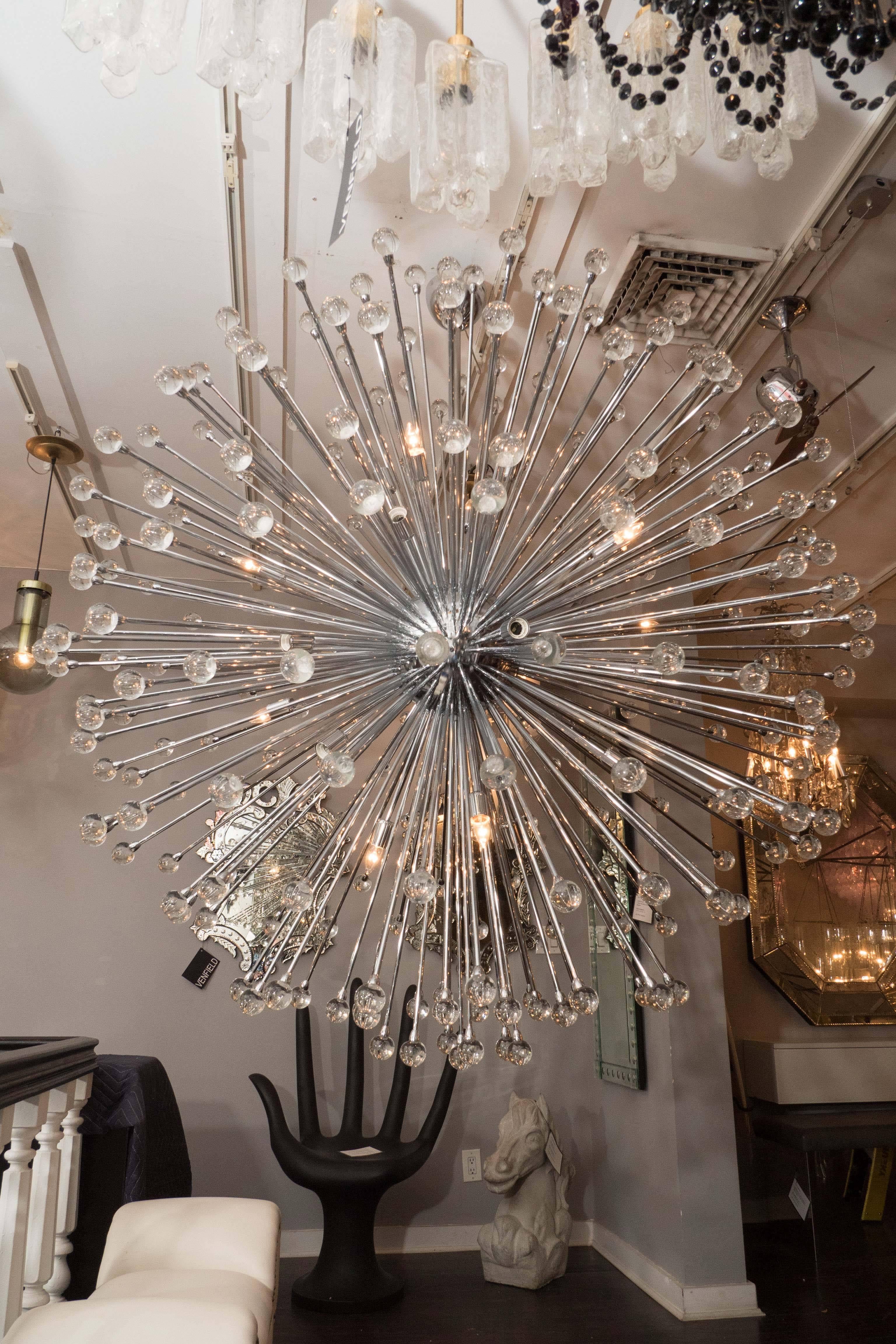 Modern Enormous Murano Glass Ball Sputnik Chandelier For Sale