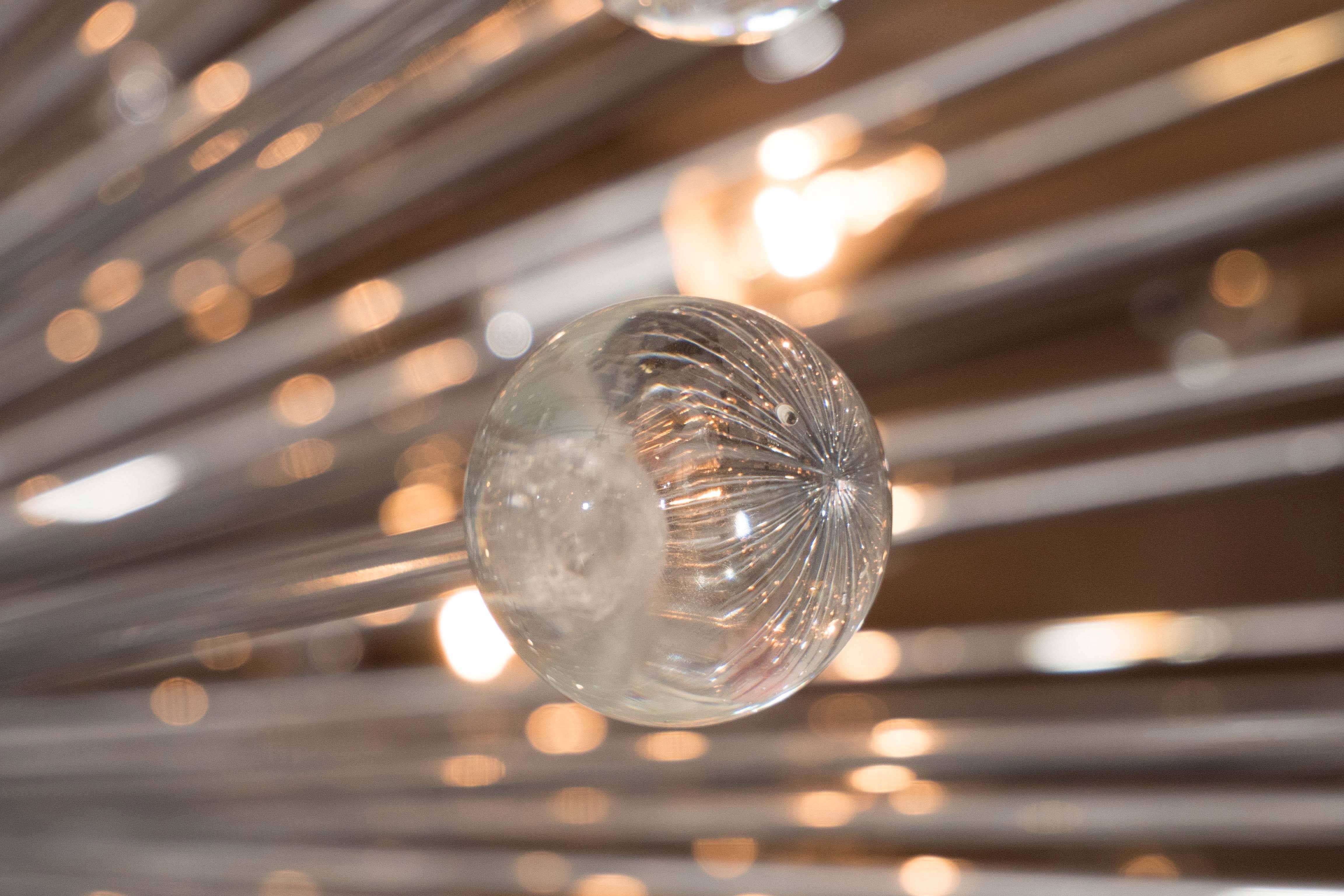 Verre Énorme lustre Sputnik à boules en verre de Murano en vente