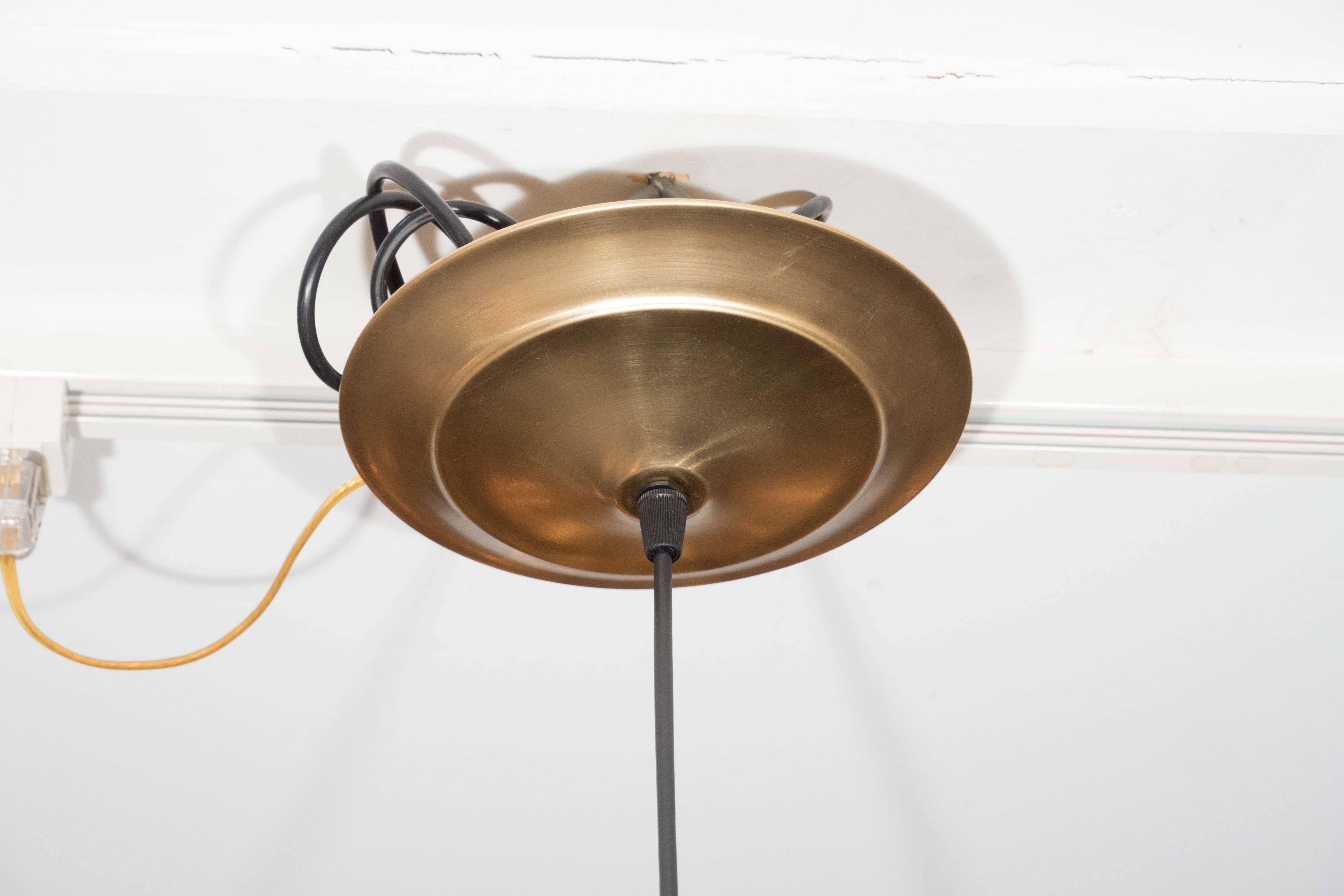 RAAK Smoke Glass and Brass Pendant In Excellent Condition For Sale In New York, NY