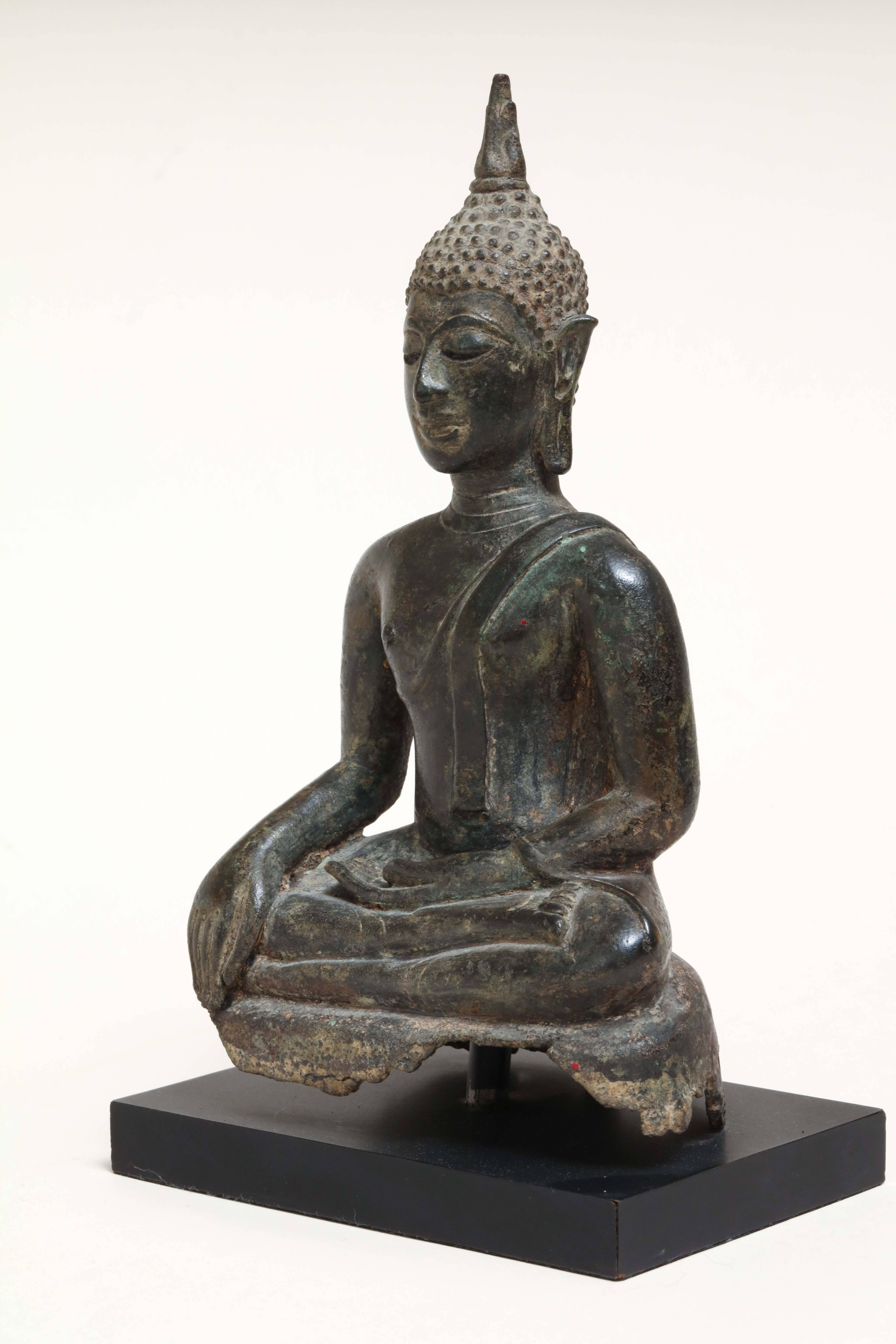 Other Thai Bronze Buddha on Black Stand, 19th Century, Old Collection