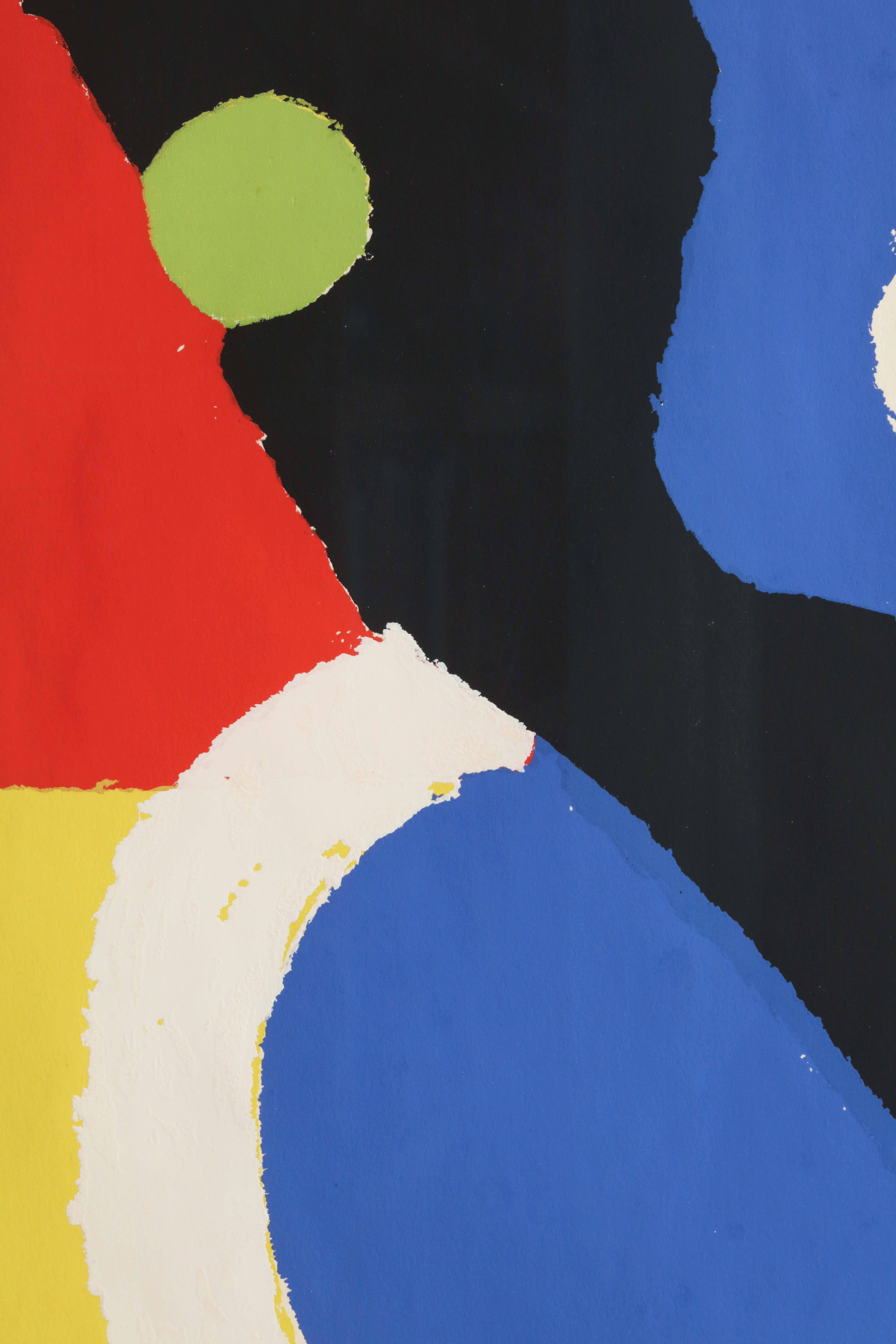 Ukrainian Lithograph in Colors ‘Composition’ by Sonia Delaunay For Sale