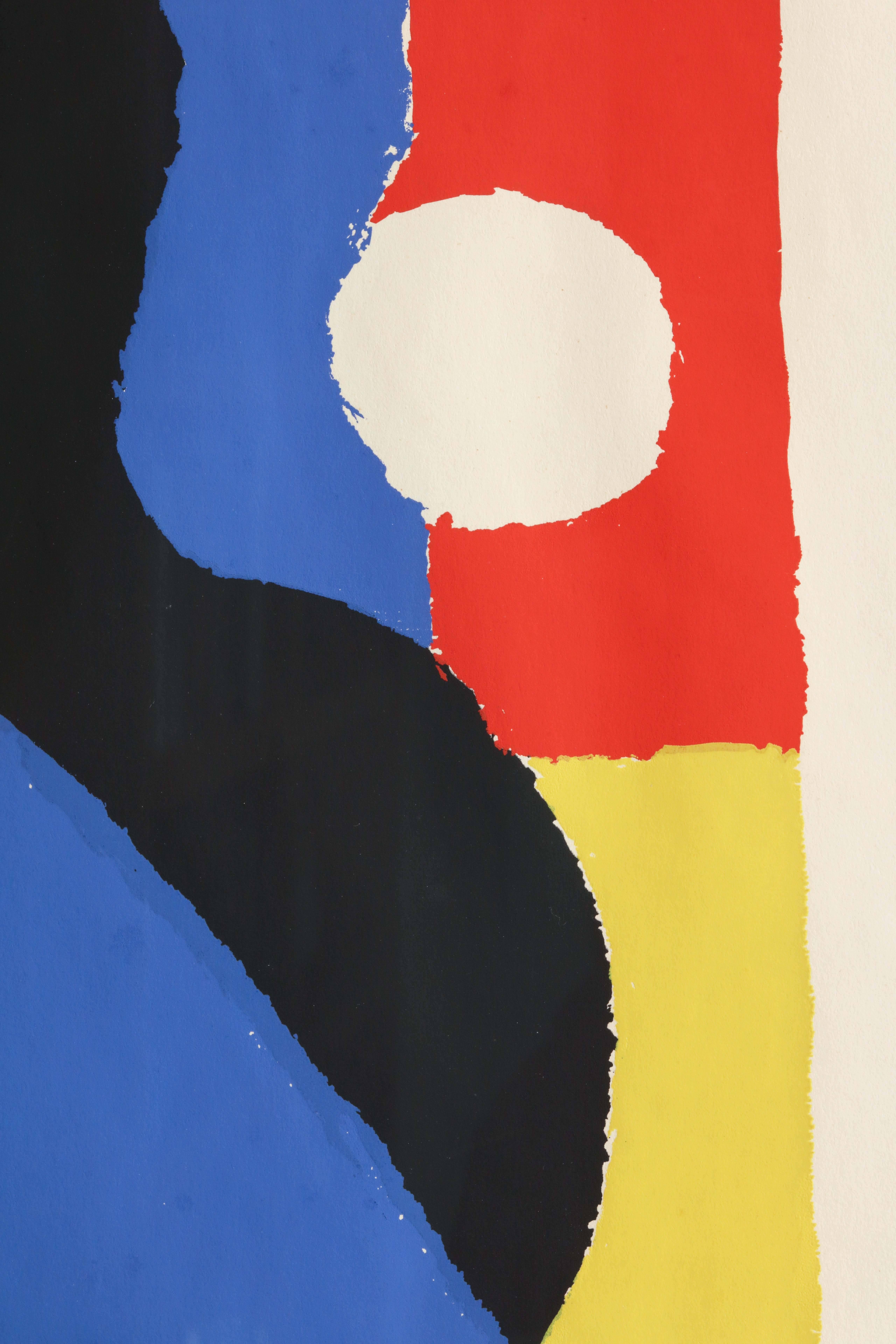 20th Century Lithograph in Colors ‘Composition’ by Sonia Delaunay For Sale