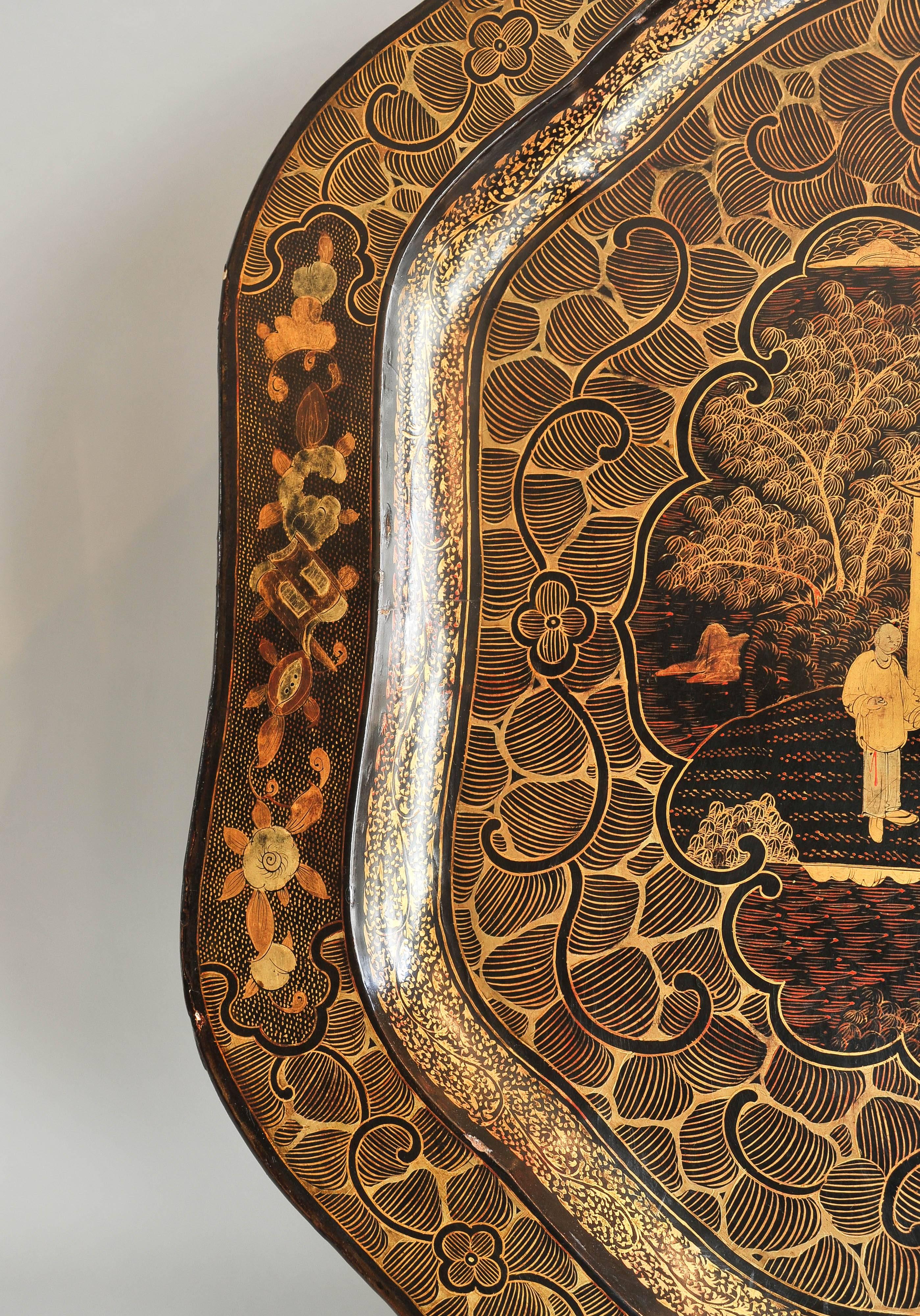 Early 19th Century Large Chinese Lacquer Tray, Regency, circa 1820