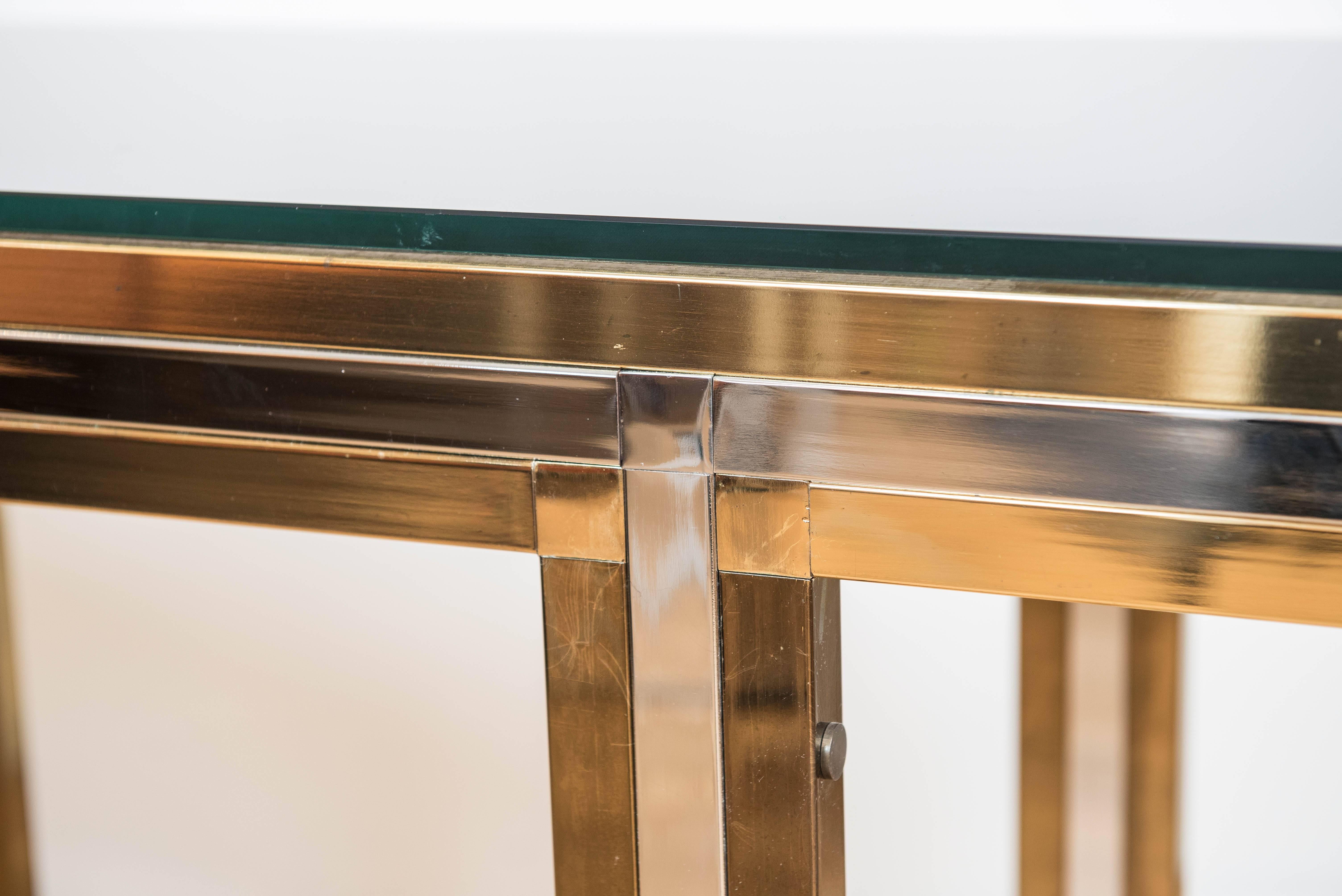 Brass and Chrome Console Table Attributed to Romeo Rega 1