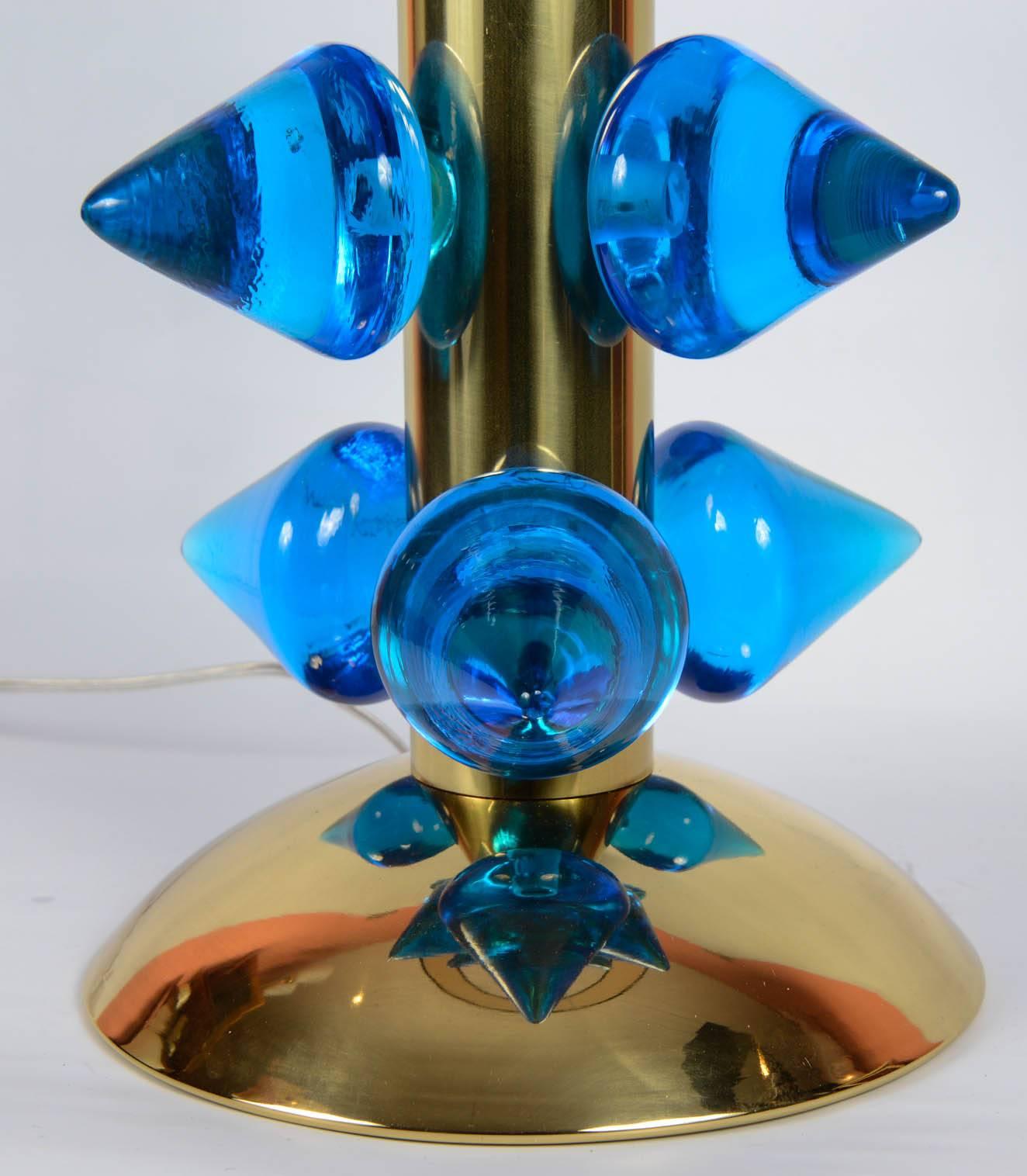 Pair of Murano Glass Lamps Designed by Juanluca Fontana In Good Condition For Sale In Bois-Colombes, FR