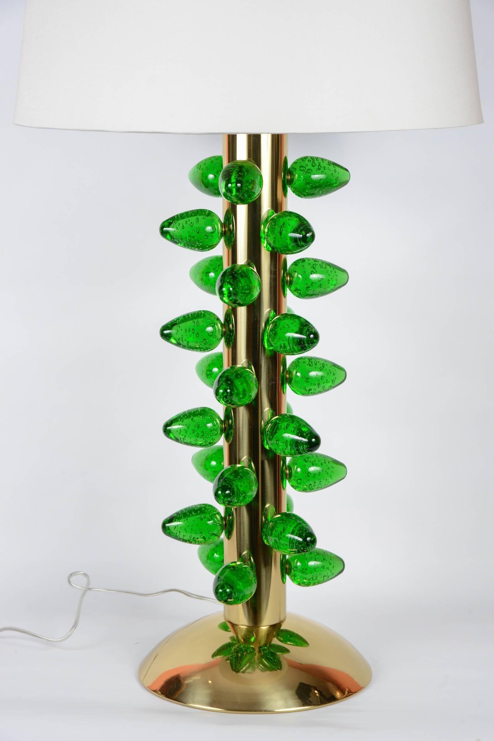 Pair of lamps designed by Juan Luca Fontana.
Lamps are signed.
Only two pairs in this color have been made.
 