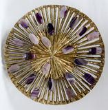 Coppia di appliques in bronzo con pietre di agata viola