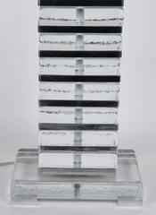 Pair of Murano Glass Lamps with Chromed Metal