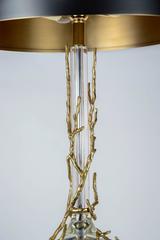 Pair of Bronze and Crystal Lamps in the Style of Maison Charles
