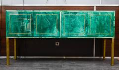 Rare Green Parchment Sideboard by Aldo Tura