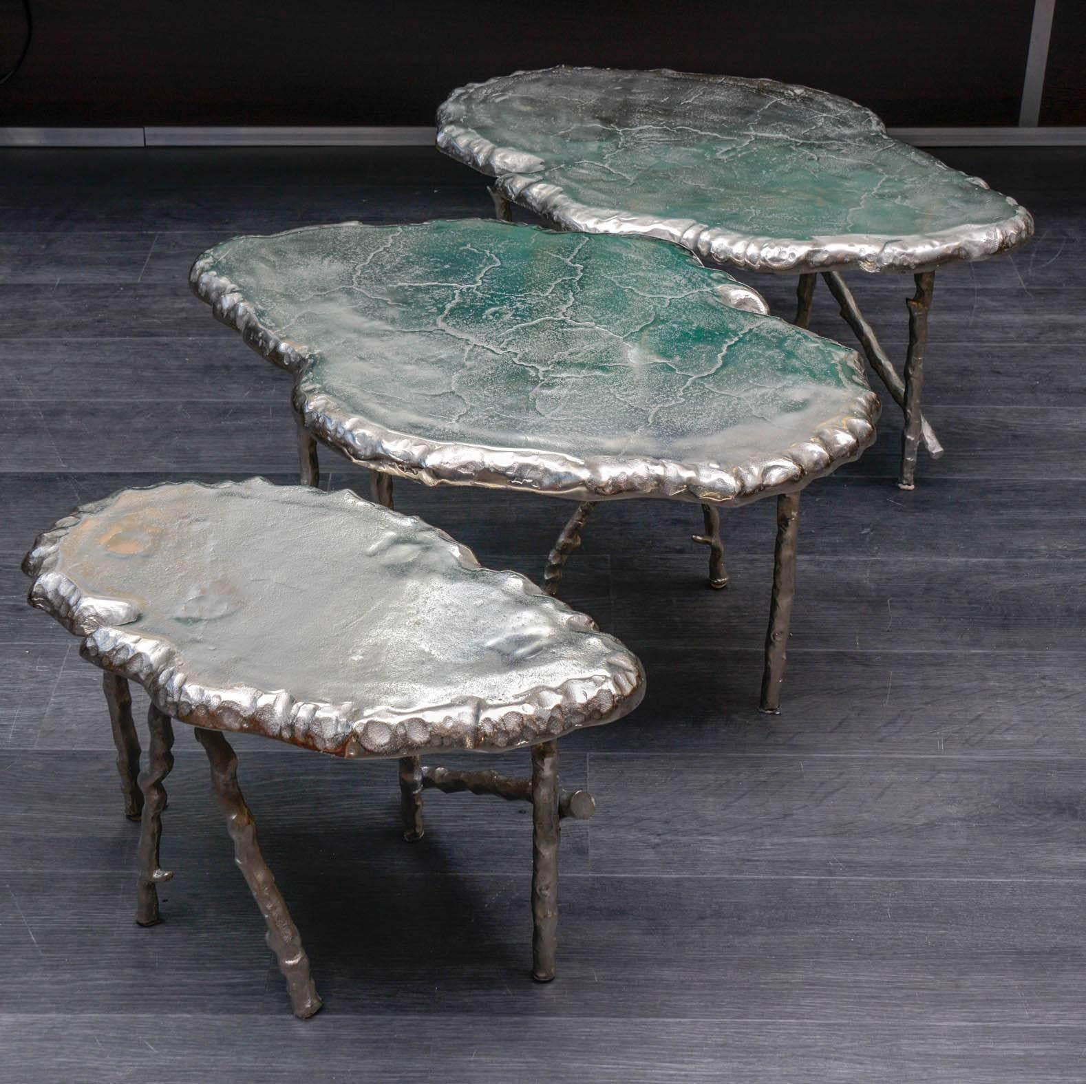 Pair of Side Tables or Set of Cocktail Tables 1