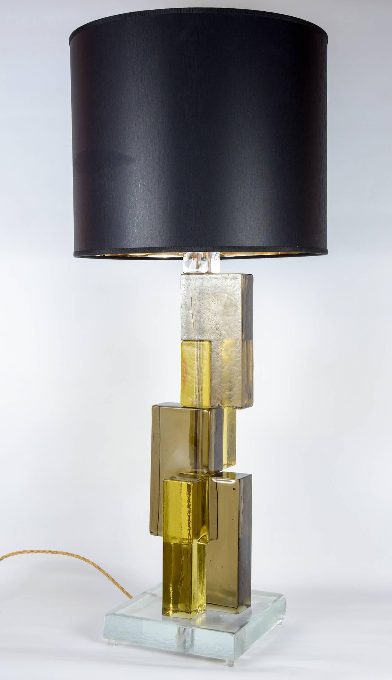 Late 20th Century Pair of Murano Glass Lamps in the Style of Cenedese
