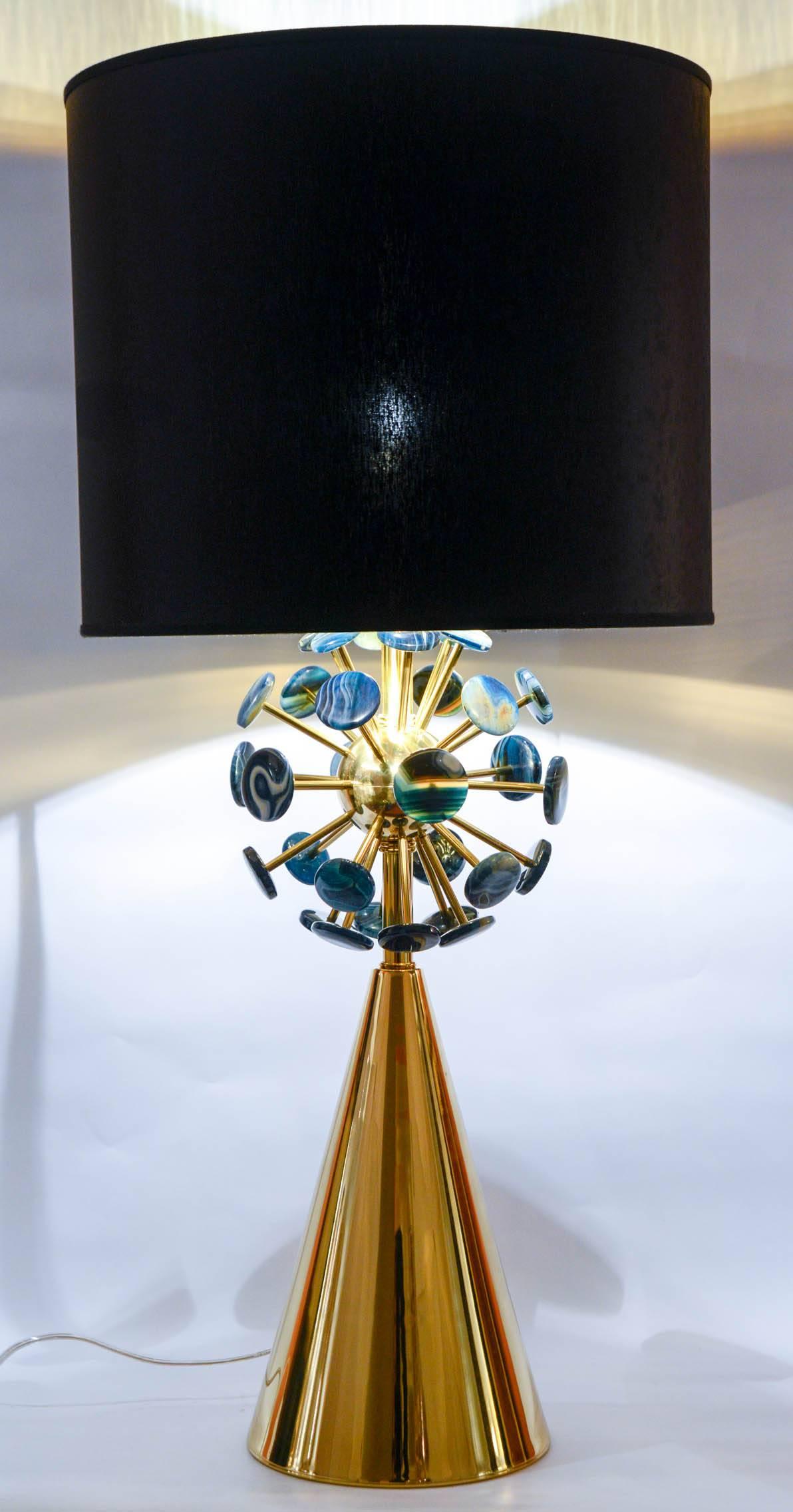 Contemporary Fantastic Pair of Lamps with Agates by Juanluca Fontan