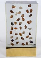 Lampe aus Lucite mit Achateinschluss von Romeo Paris