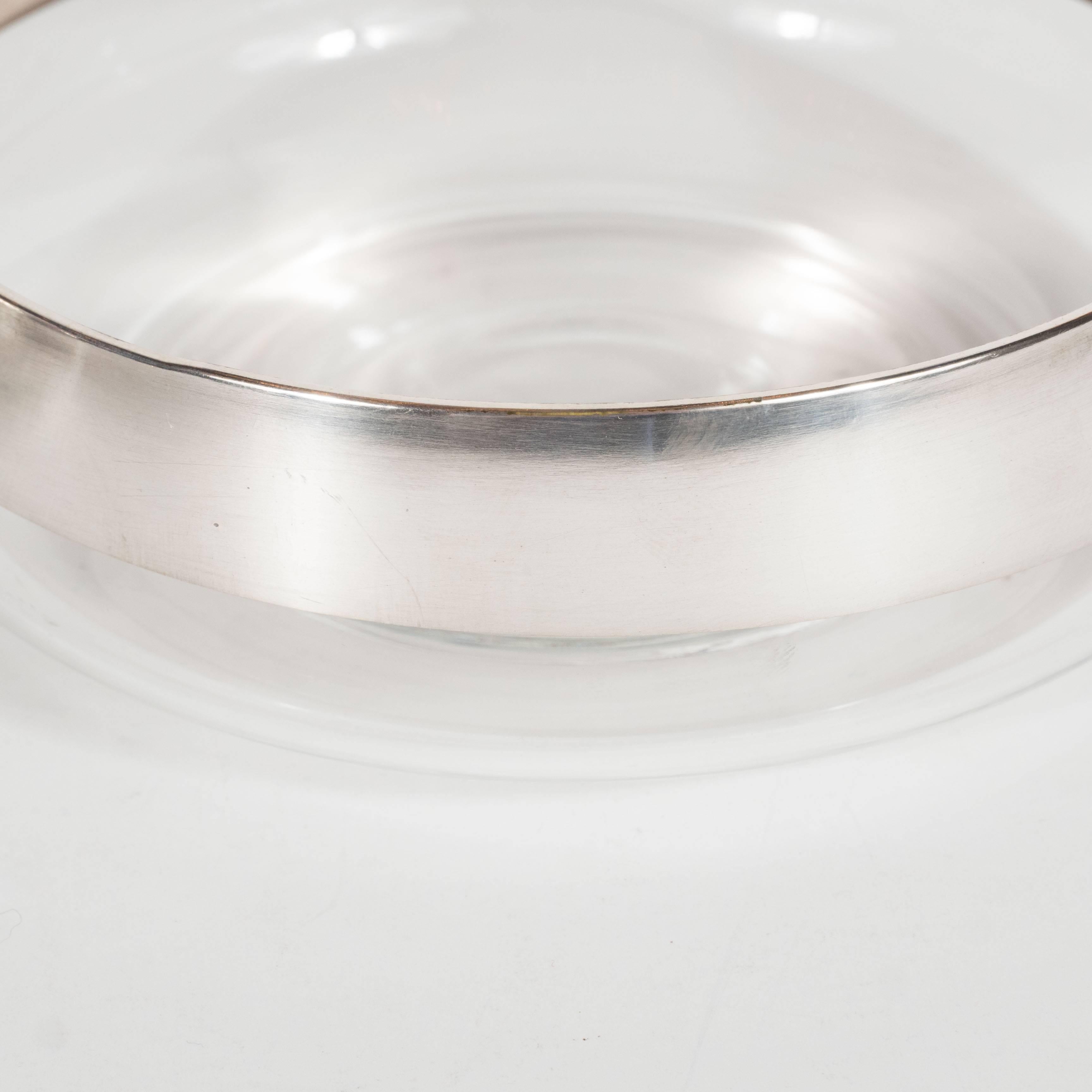 Mid-20th Century Pair of Mid-Century Sterling Silver-Banded Bowls by Dorothy Thorpe