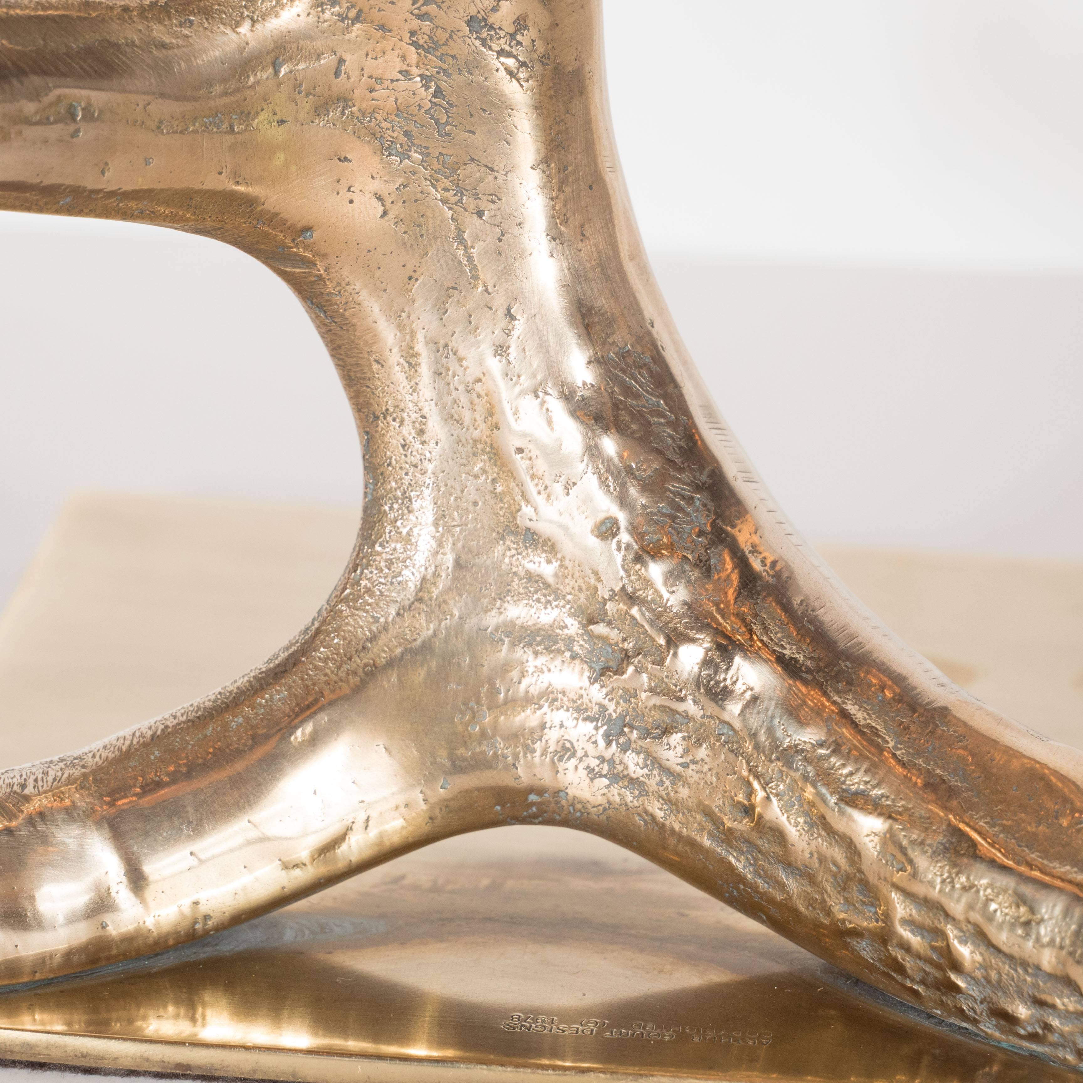 American Ultra Chic Pair of Brass Antler Bookends by Arthur Court, Dated 1978