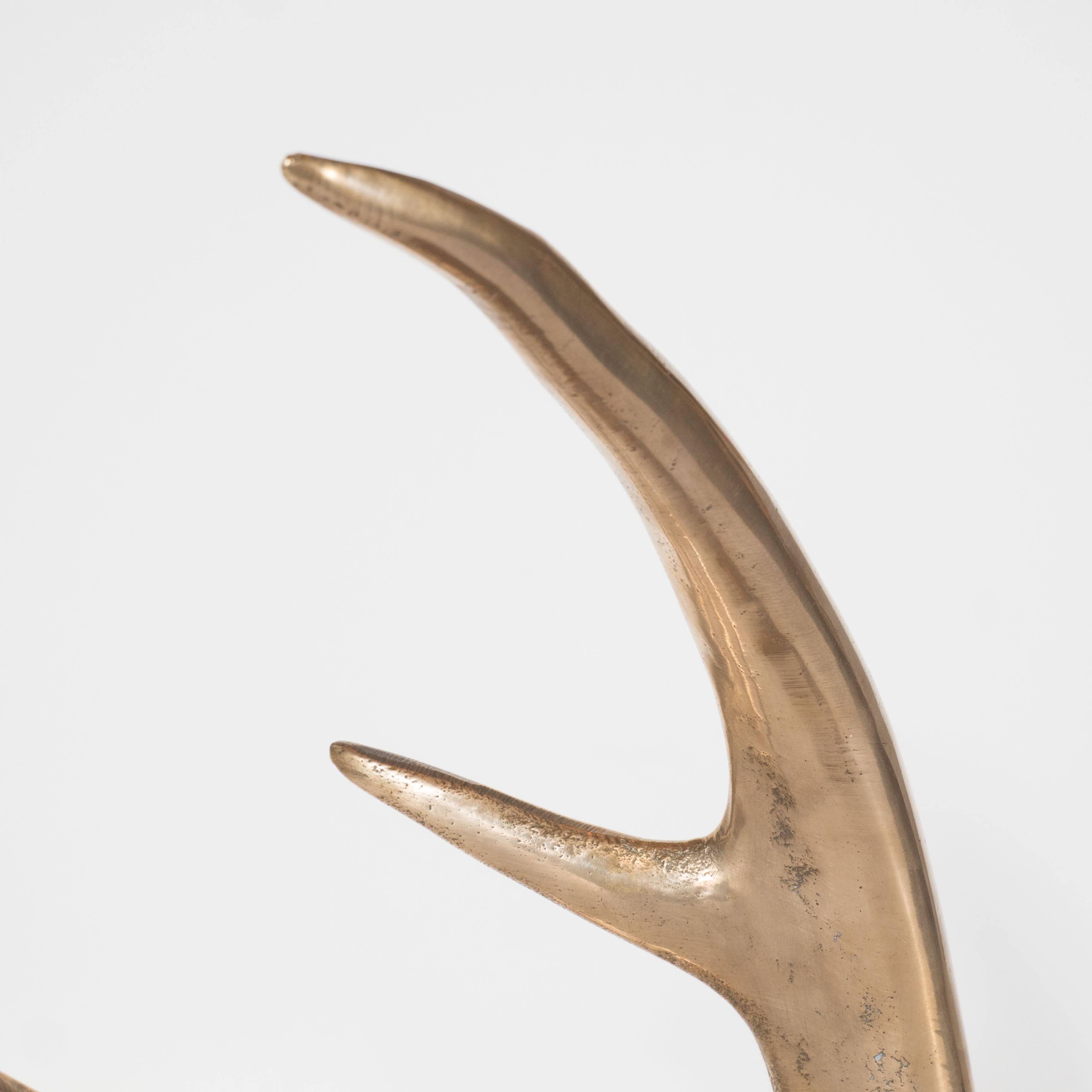 Ultra Chic Pair of Brass Antler Bookends by Arthur Court, Dated 1978 3