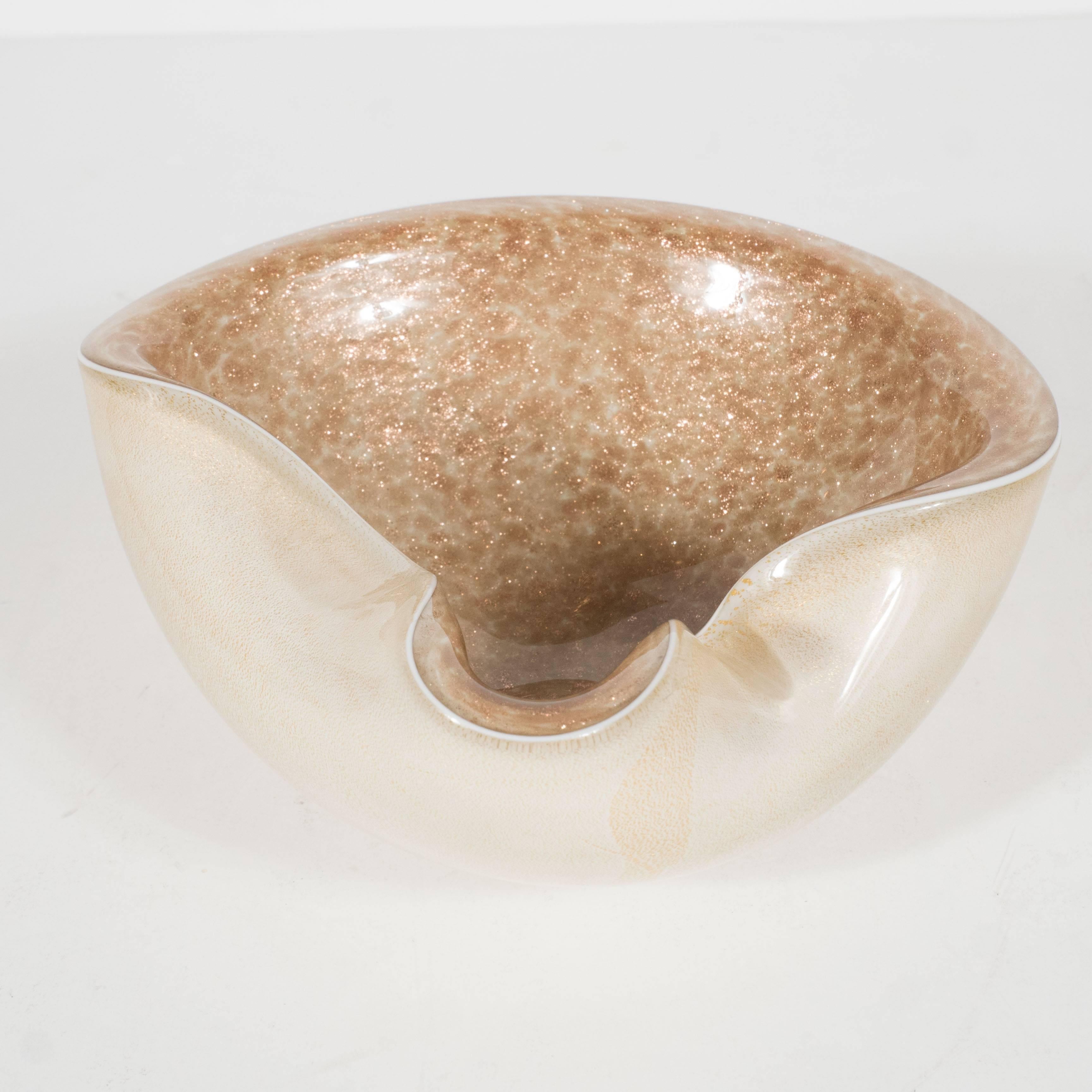 Mid-Century Modern Mid-Century Smoked Champagne Murano Glass Bowl or Objet D'art/Ashtray