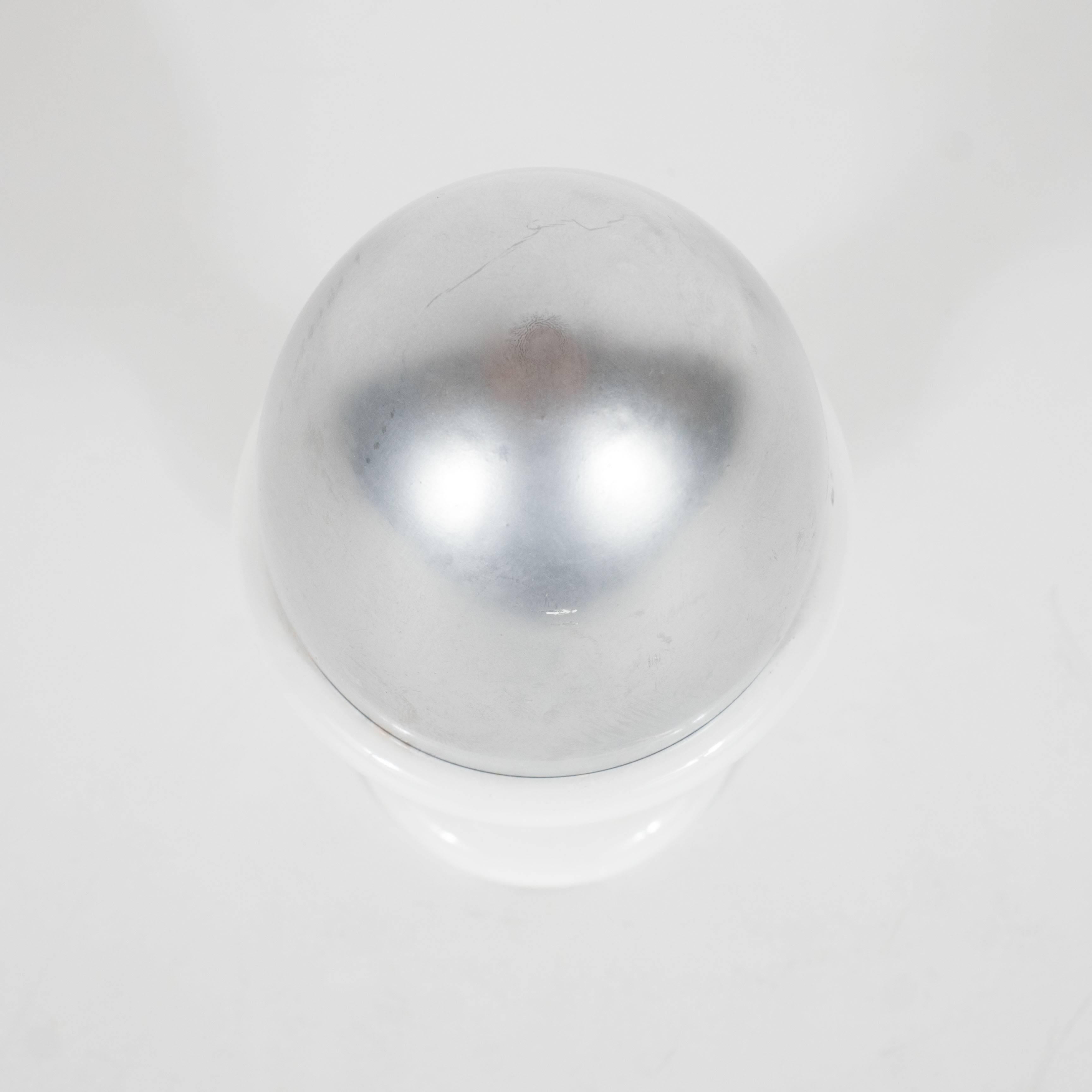 Enameled Pop Art Sculpture of a Silver Egg by Herbert Distel, circa 1968 For Sale