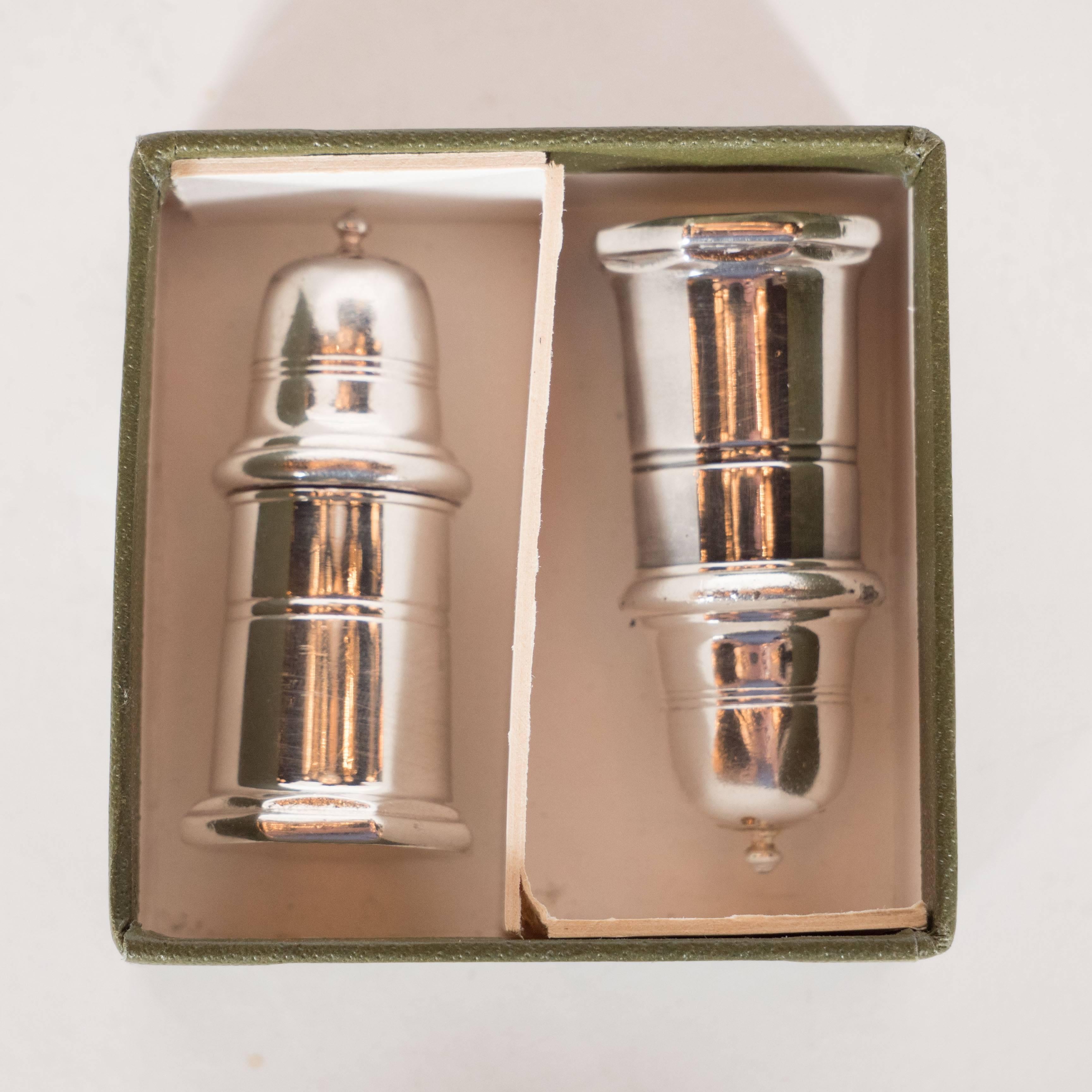 Mid-20th Century Two Pairs of Vintage Fine Sterling Silver Salt and Pepper Shakers by Christofle