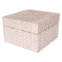 Modernist Lavender Matched Python Snakeskin Square Box with Lid