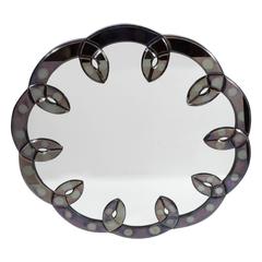 Mid-Century Modernist Mirror with a Repeating Beveled and Smoked Mirror Border 11
