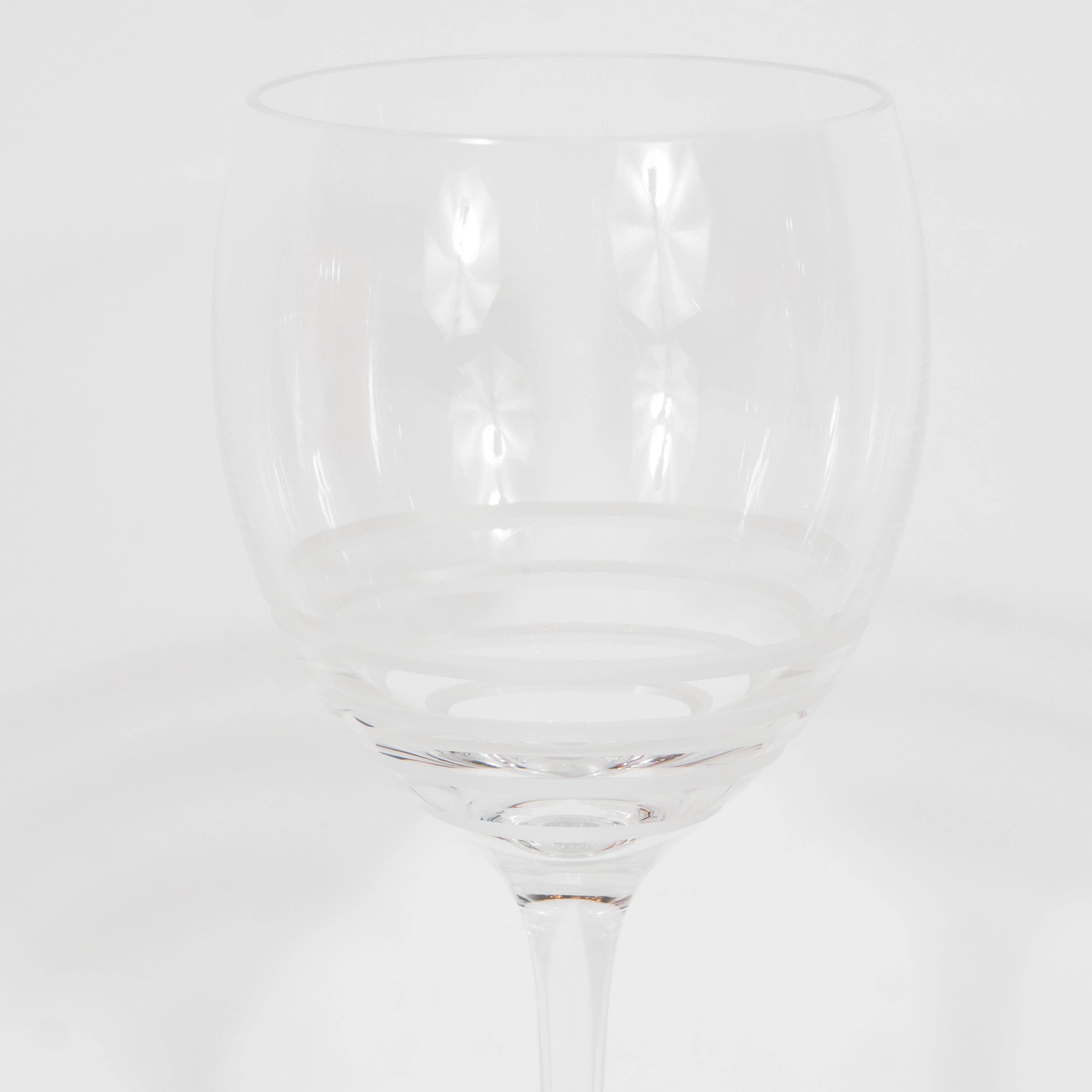 Modern Suite of 12 Red, White and Champagne Crystal Glasses by Saint-Louis for Hermes