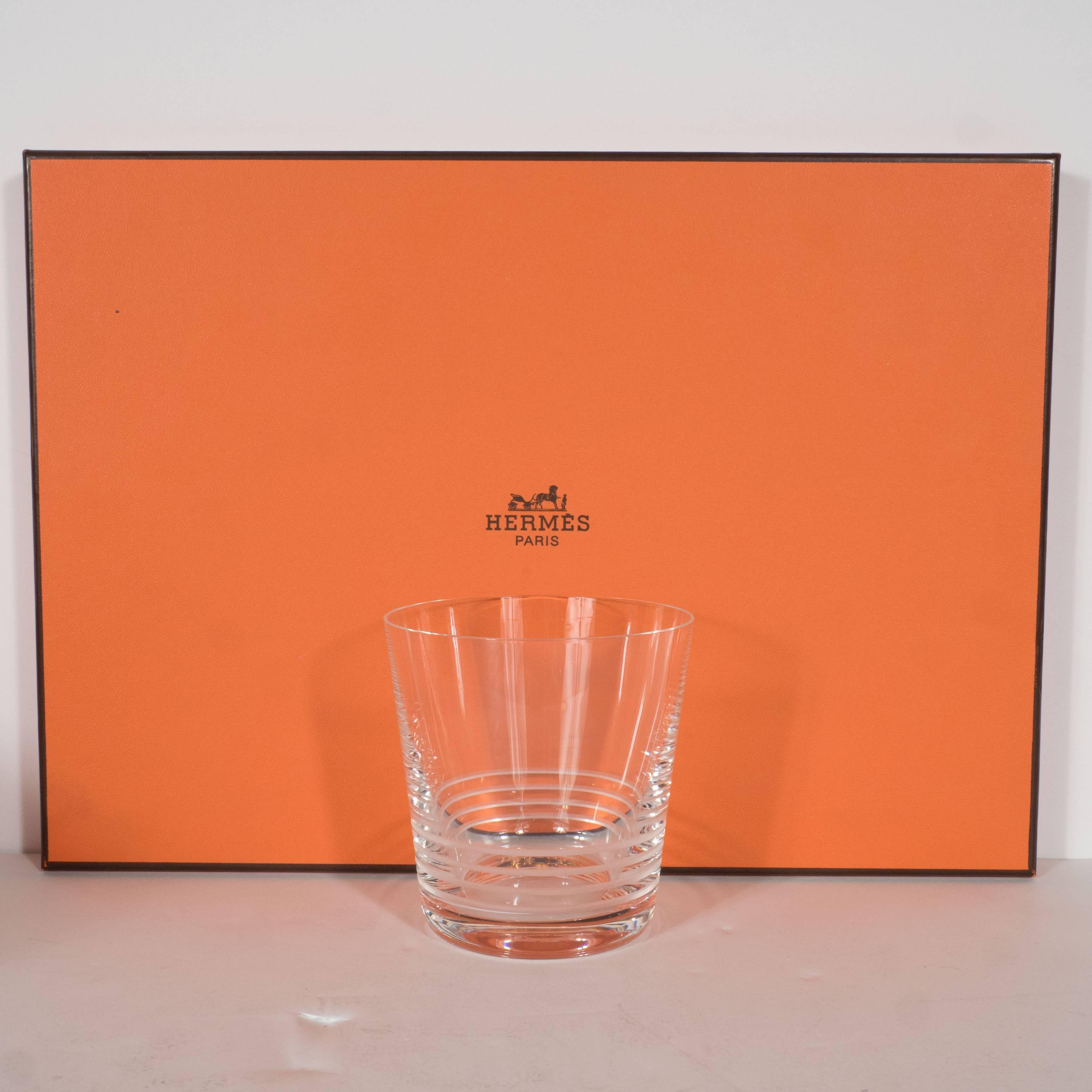 Modern Set of 12 Crystal Attelage Tumblers by Saint-Louis for Hermes in Original Box