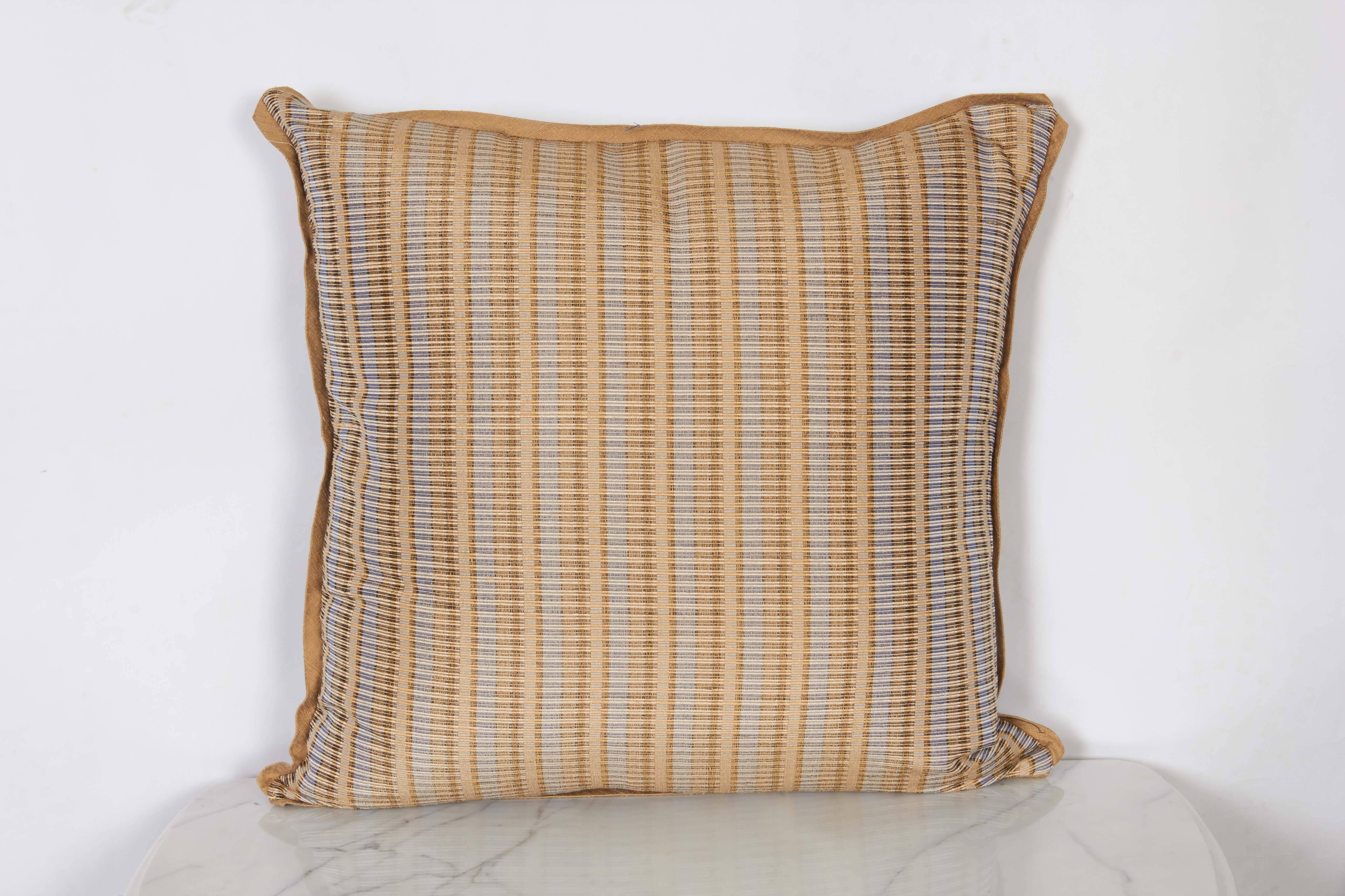 A Pair of Fortuny Fabric Cushions in the Glicine Pattern In Excellent Condition In New York, NY