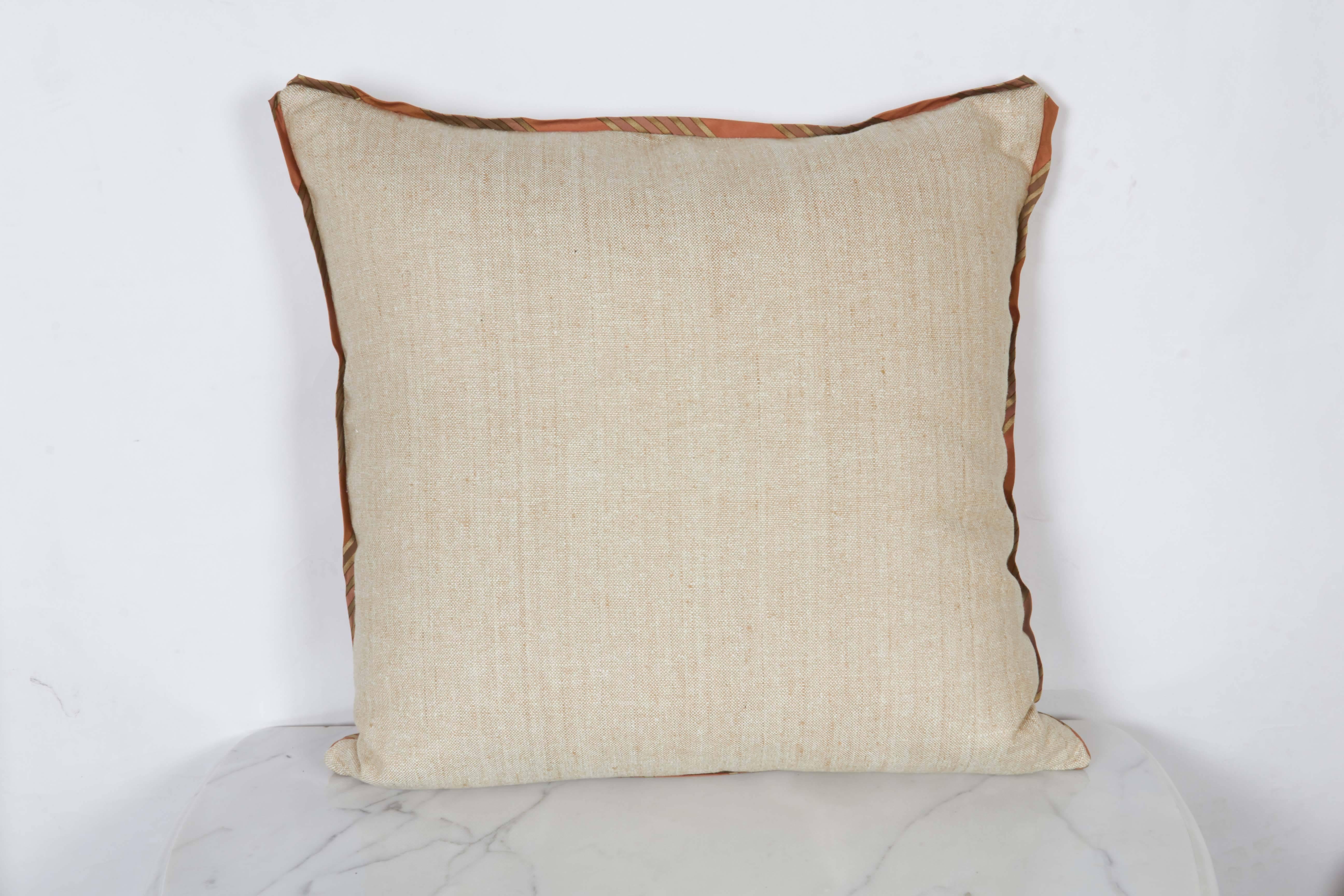 Pair of Vintage Fortuny Fabric Cushions in the Glicine Pattern In Excellent Condition In New York, NY