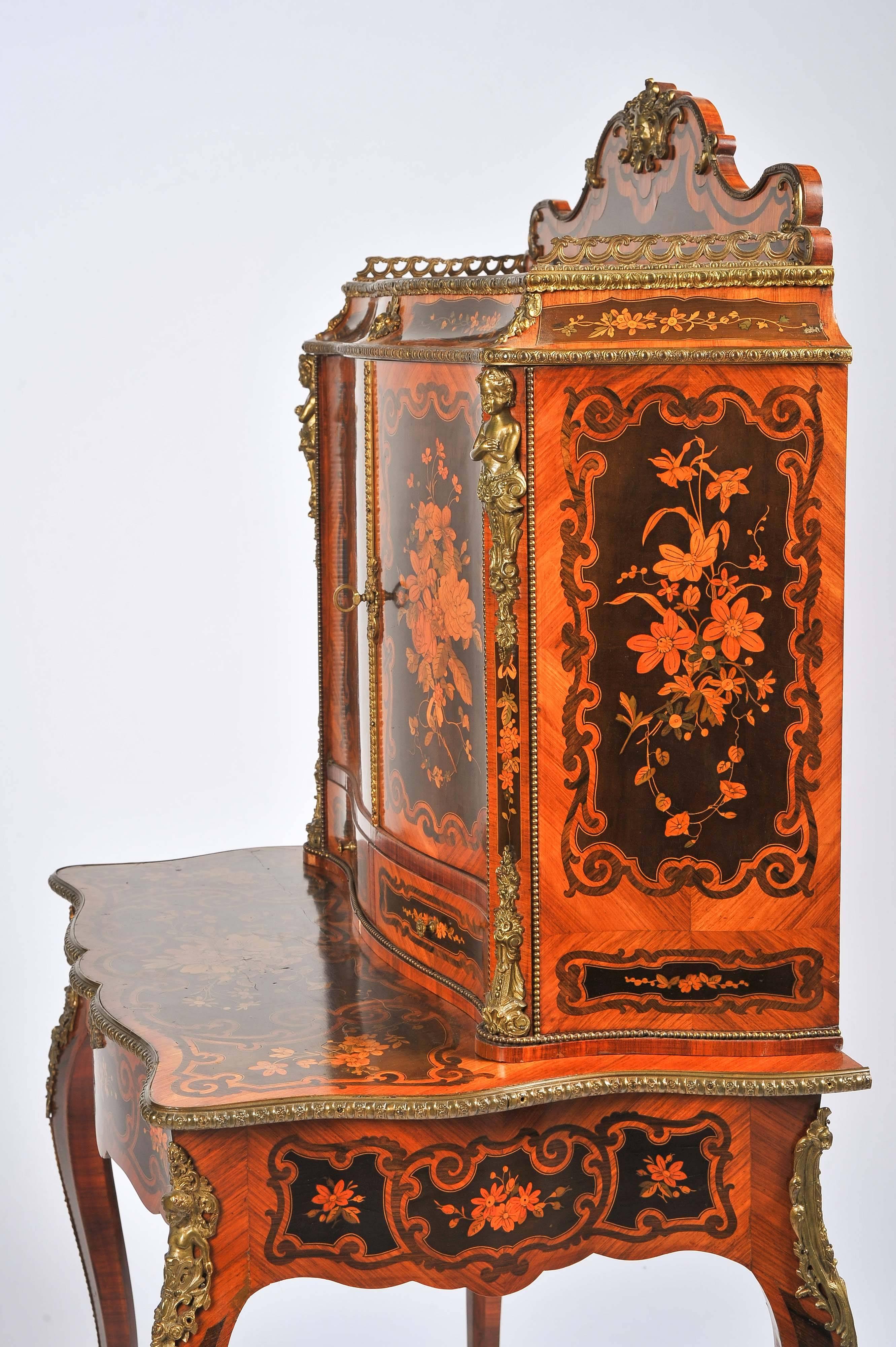 English 19th Century Marquetry Side Cabinet For Sale
