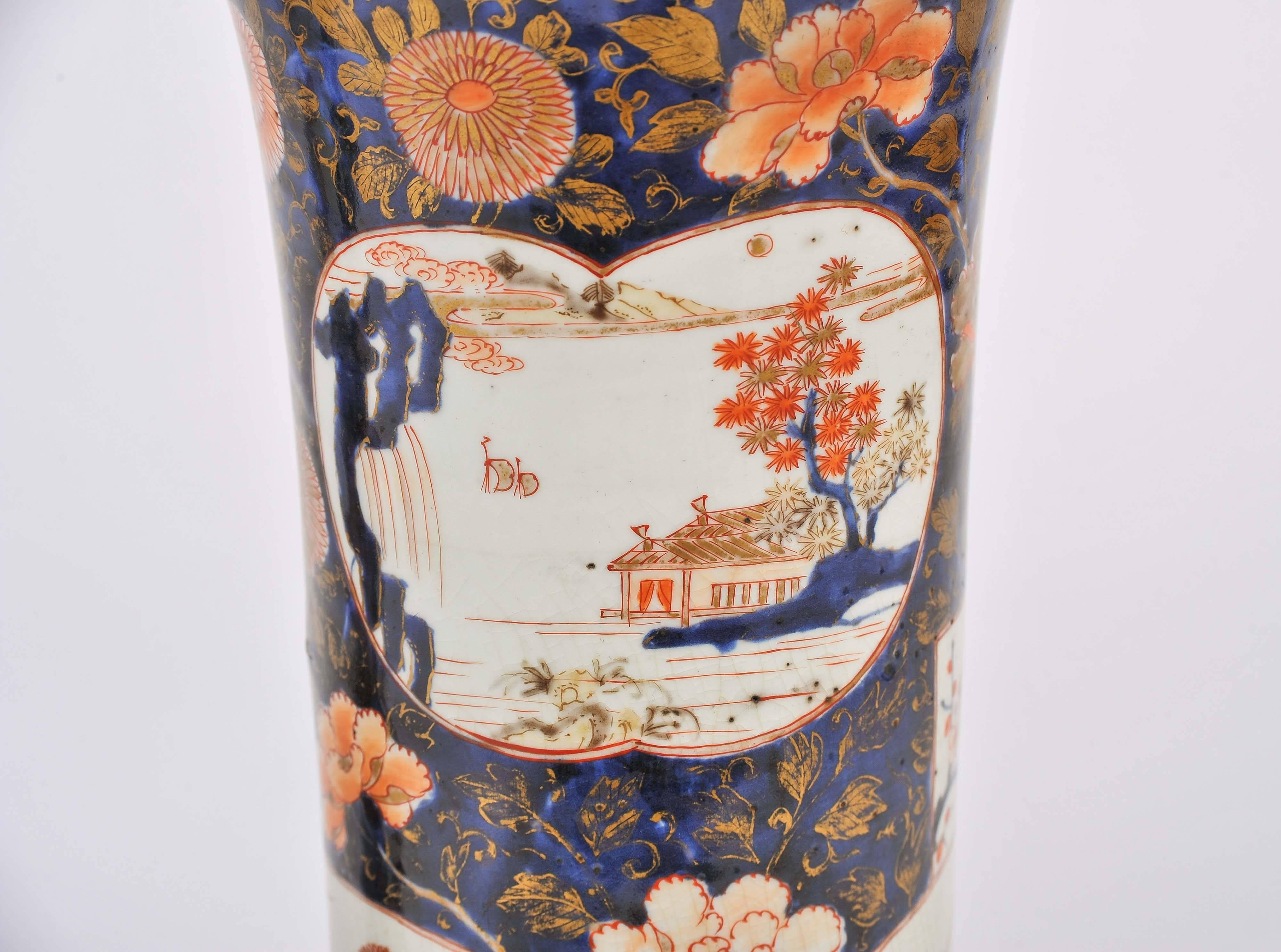 Large Pair of 18th Century Japanese Arita Vases/Lamps 1