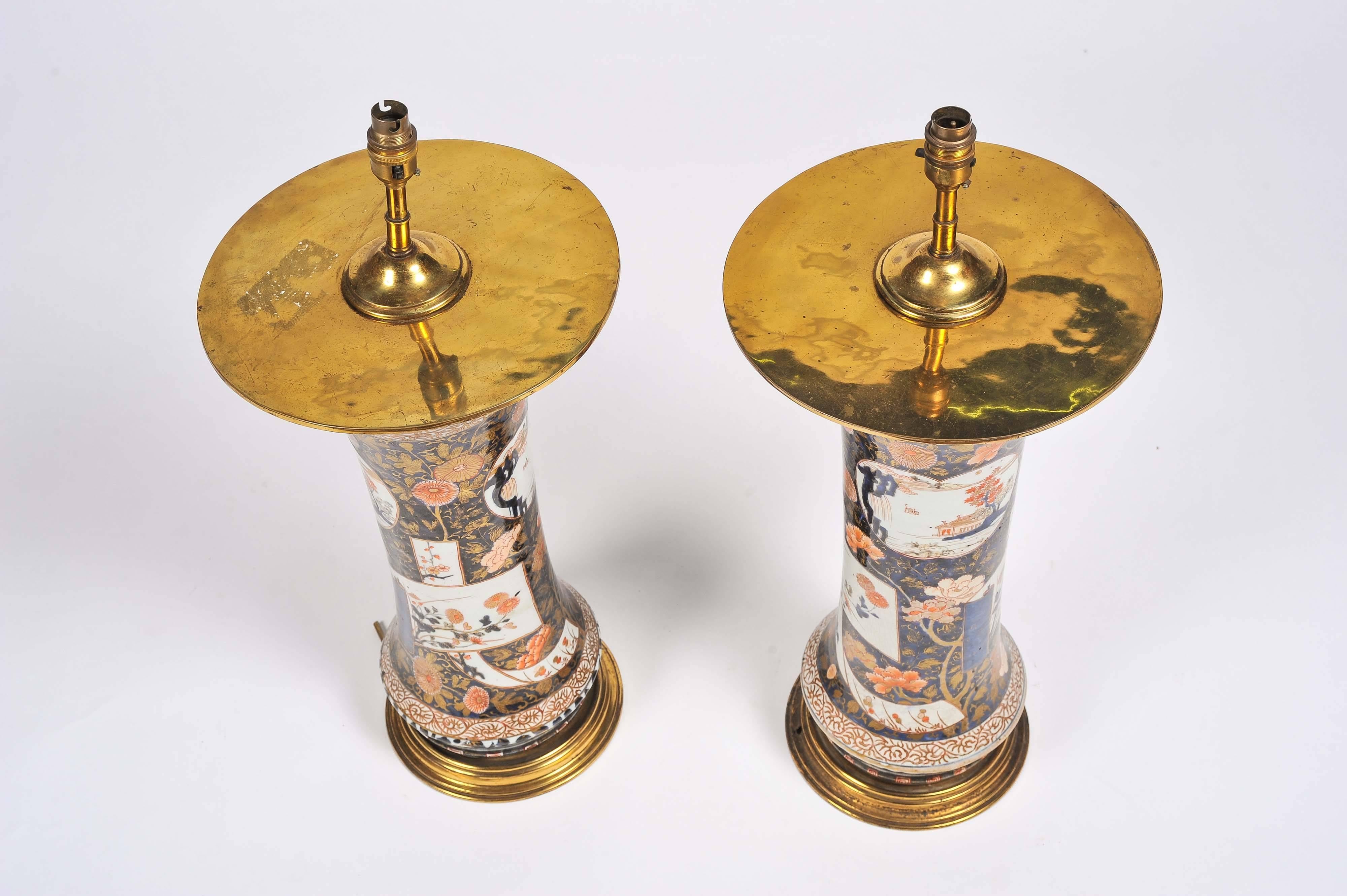 Large Pair of 18th Century Japanese Arita Vases/Lamps 5