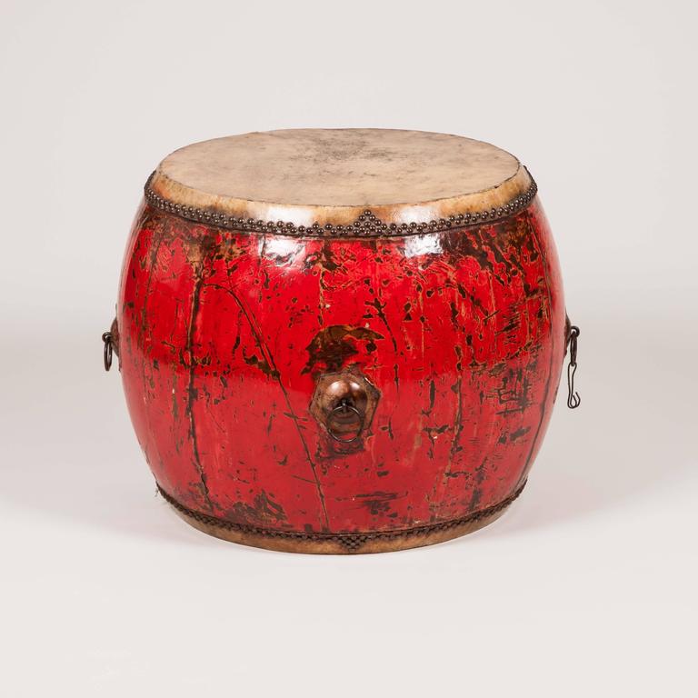 Set of Three Large Chinese Temple Evening Drums at 1stdibs