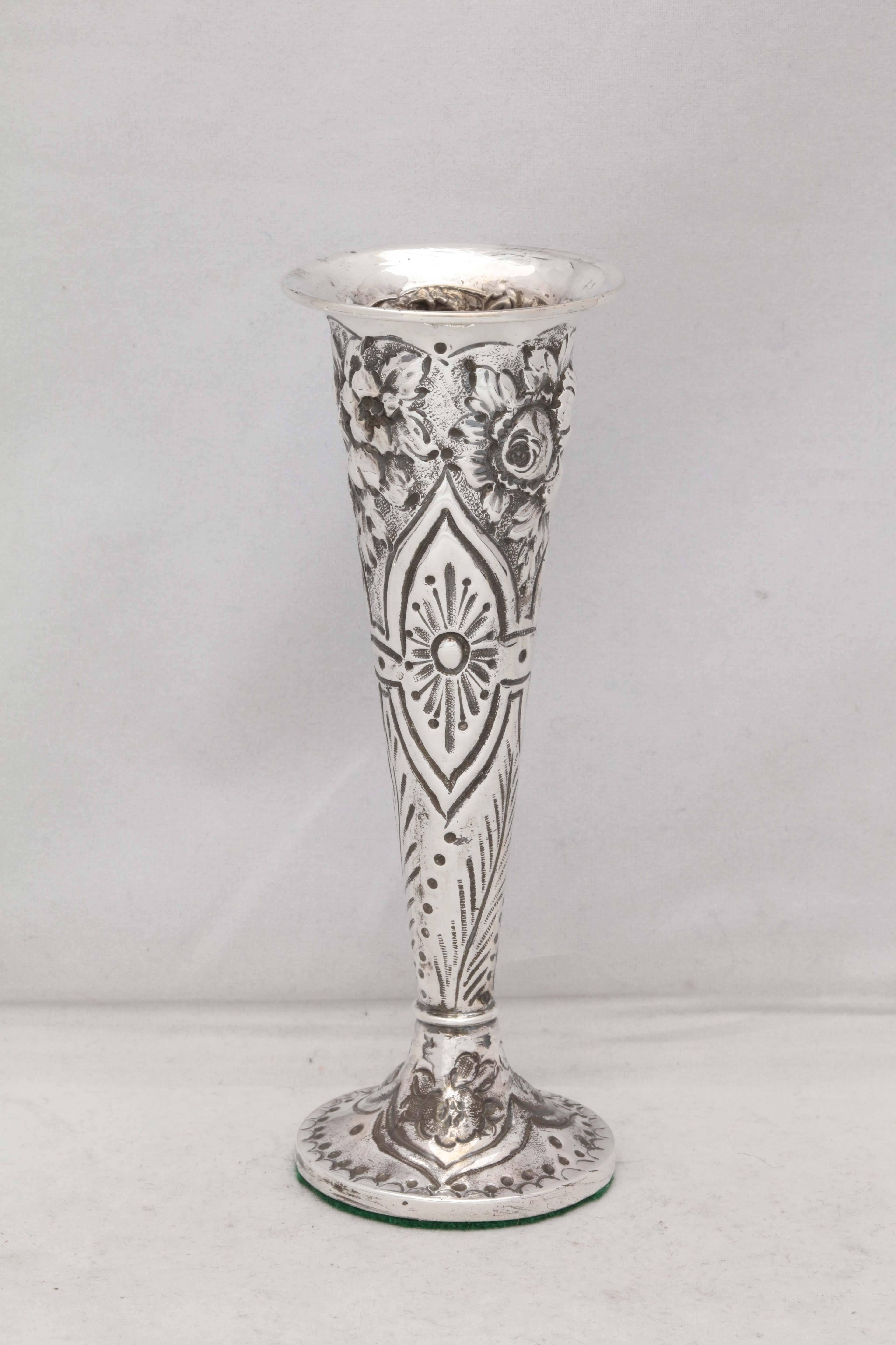 Details about   Antique English Crystal Bud Vase With Sterling Silver Top 