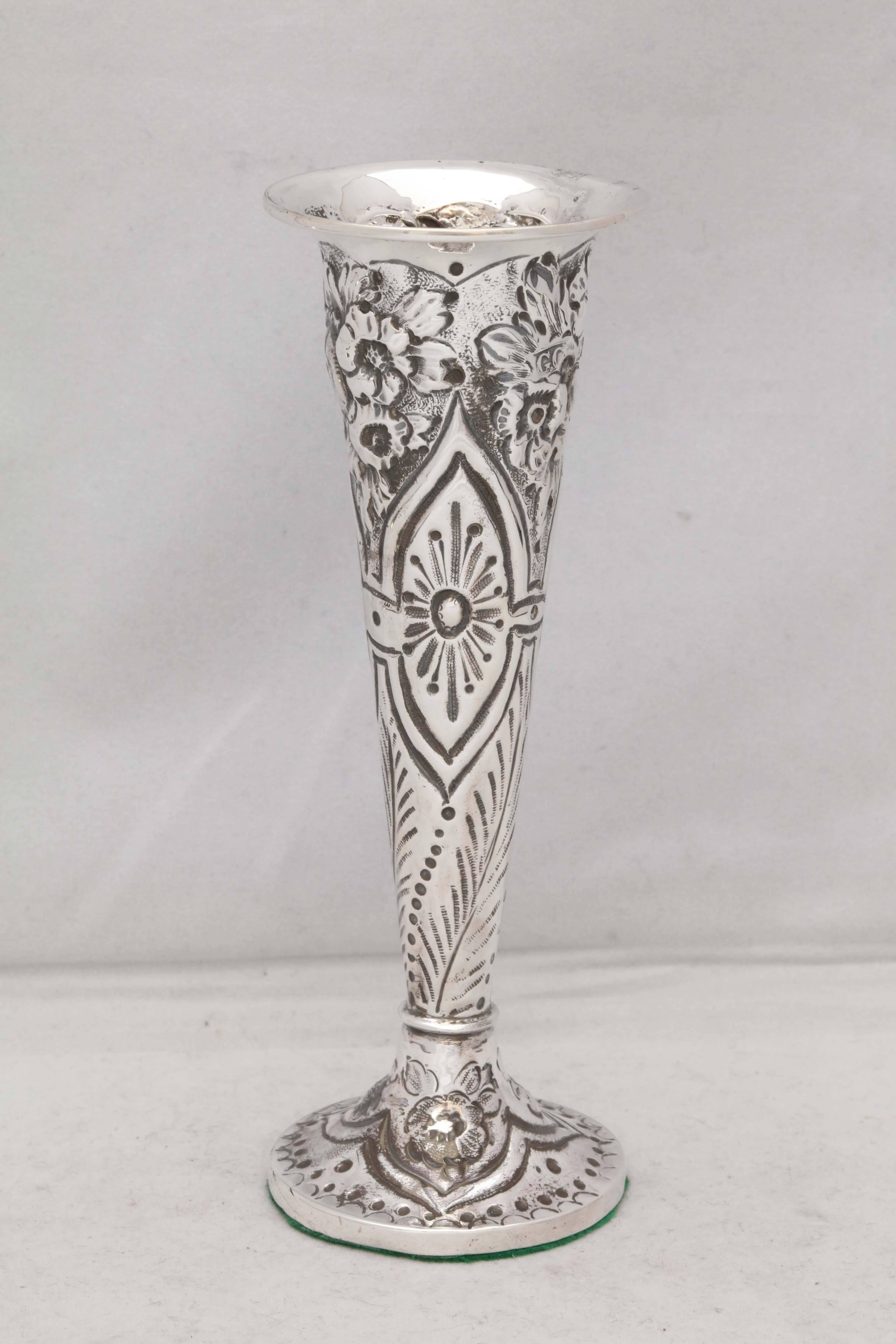 vintage silver bud vase