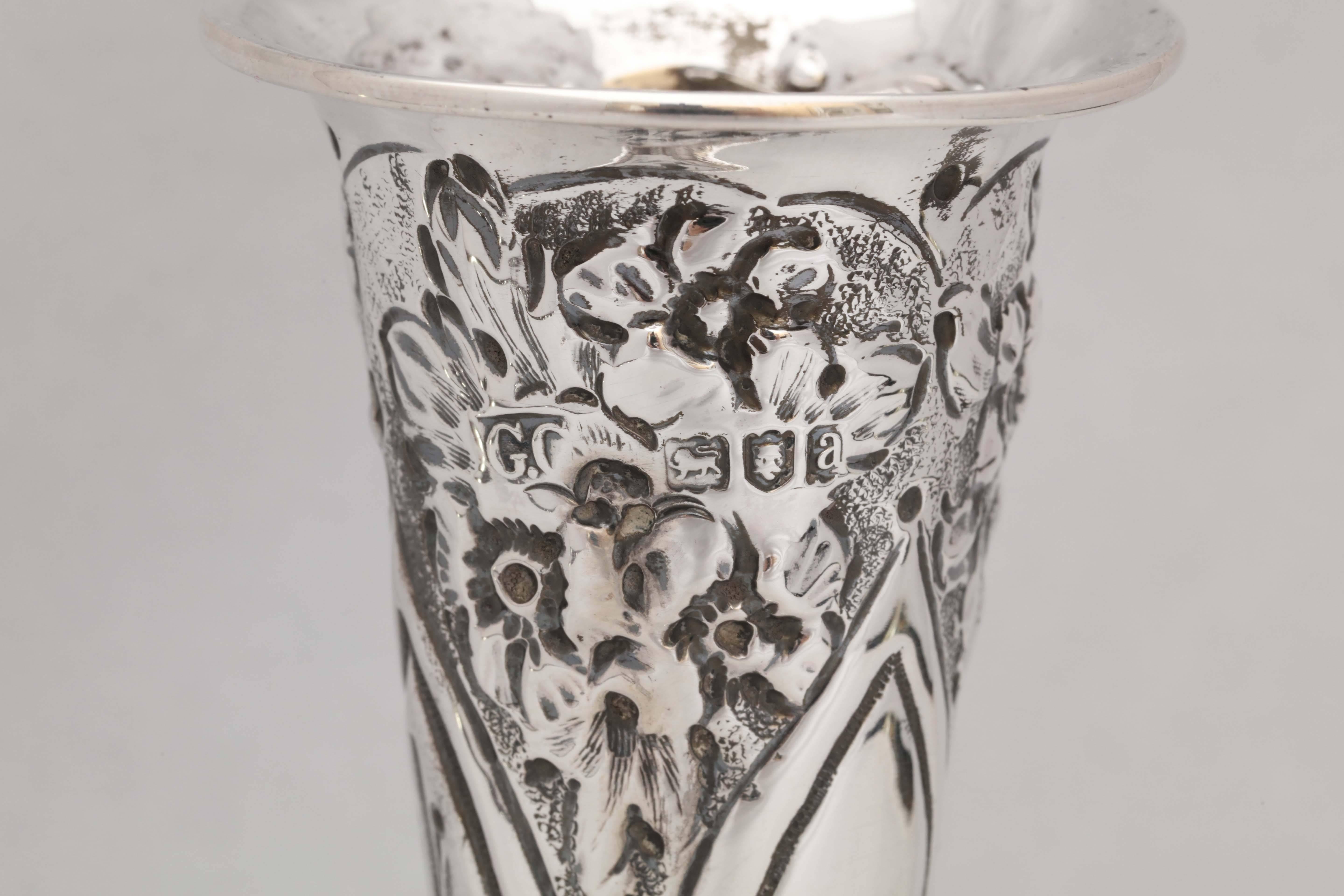 antique silver bud vase