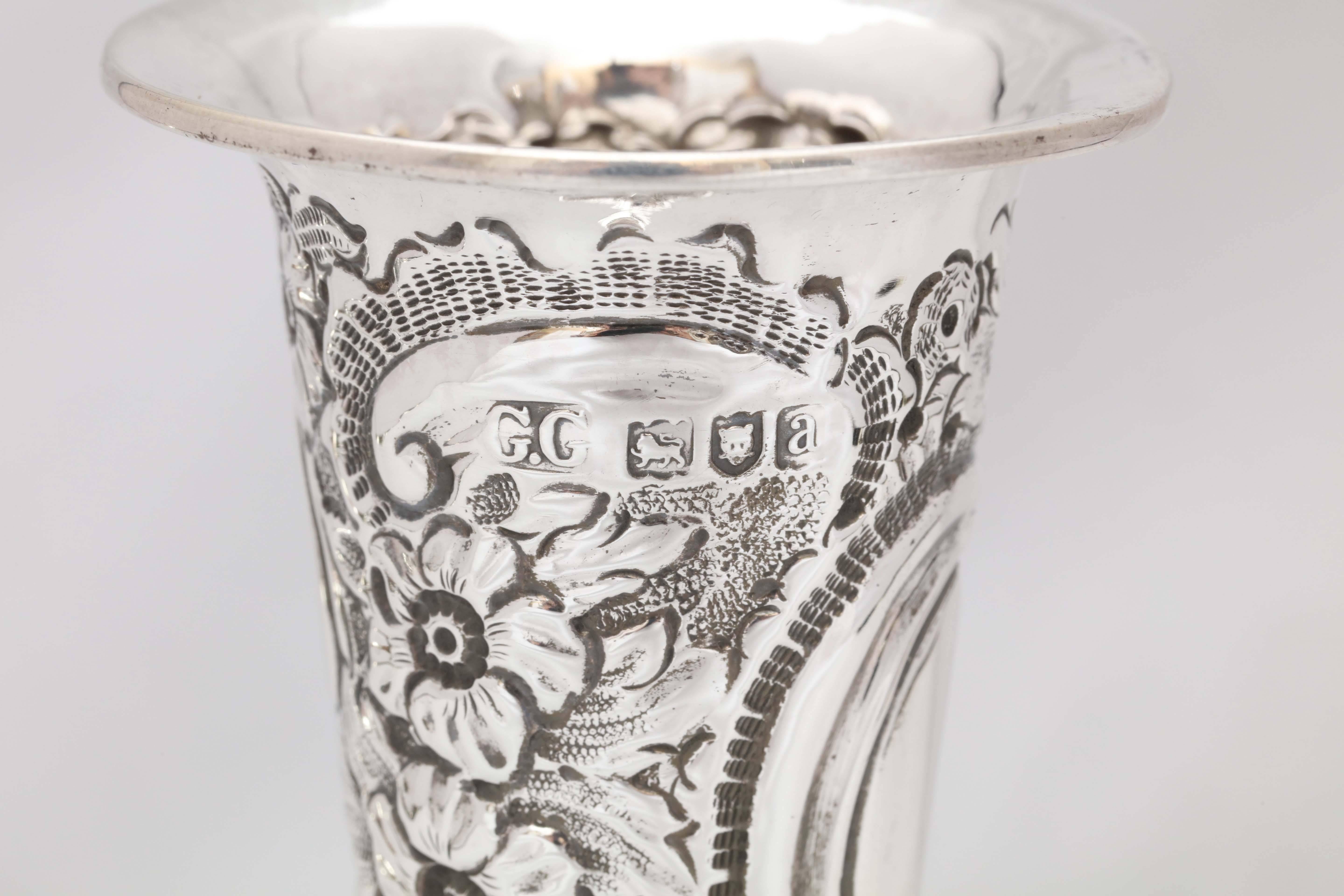 Late 19th Century Victorian Sterling Silver Bud Vase